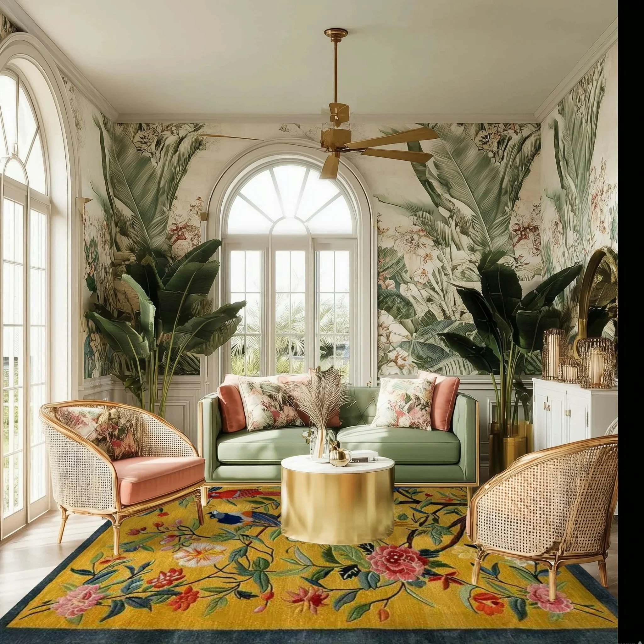 Floral Flock Harmony Hand Tufted Rug - Image 4
