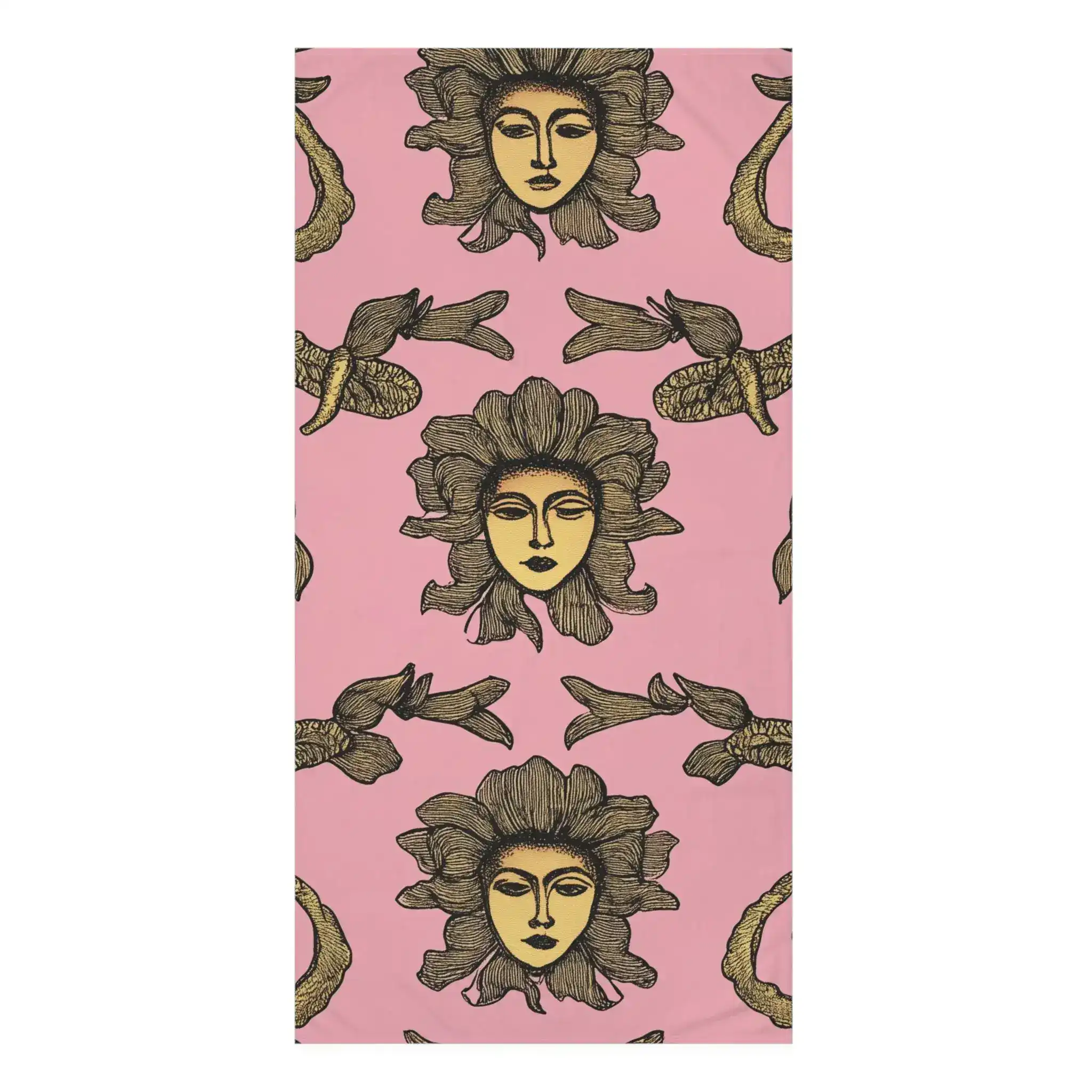 Floral Goddess Print Bath Towel