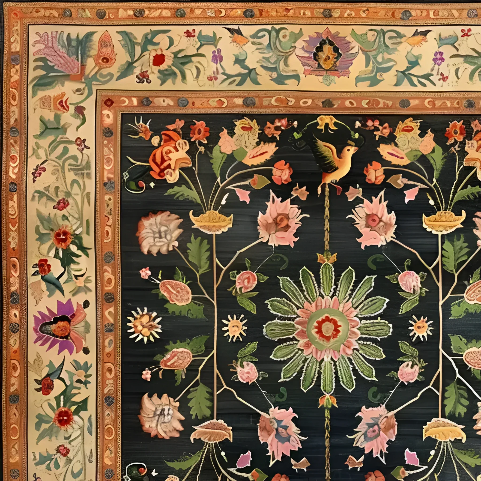 Floral Heritage Wool Hand Knotted Area Rug - Image 5