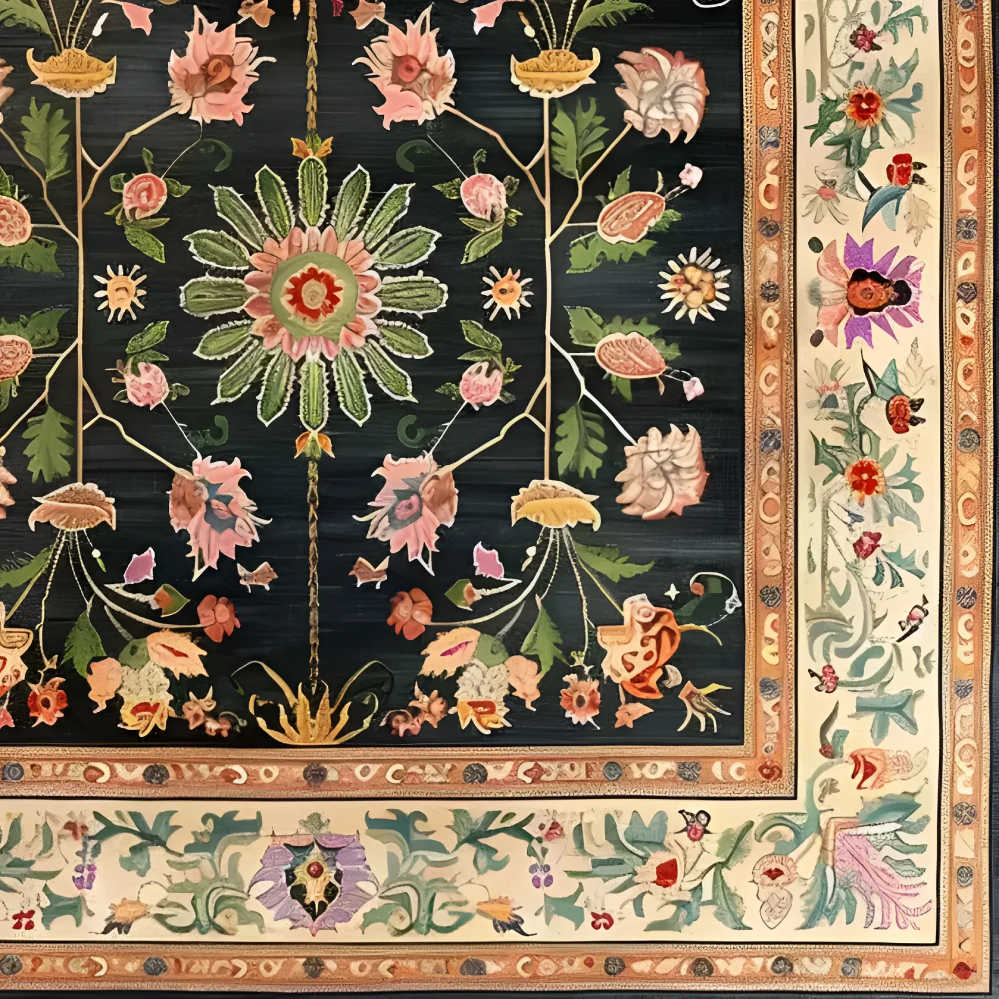 Floral Heritage Wool Hand Knotted Area Rug - Image 6