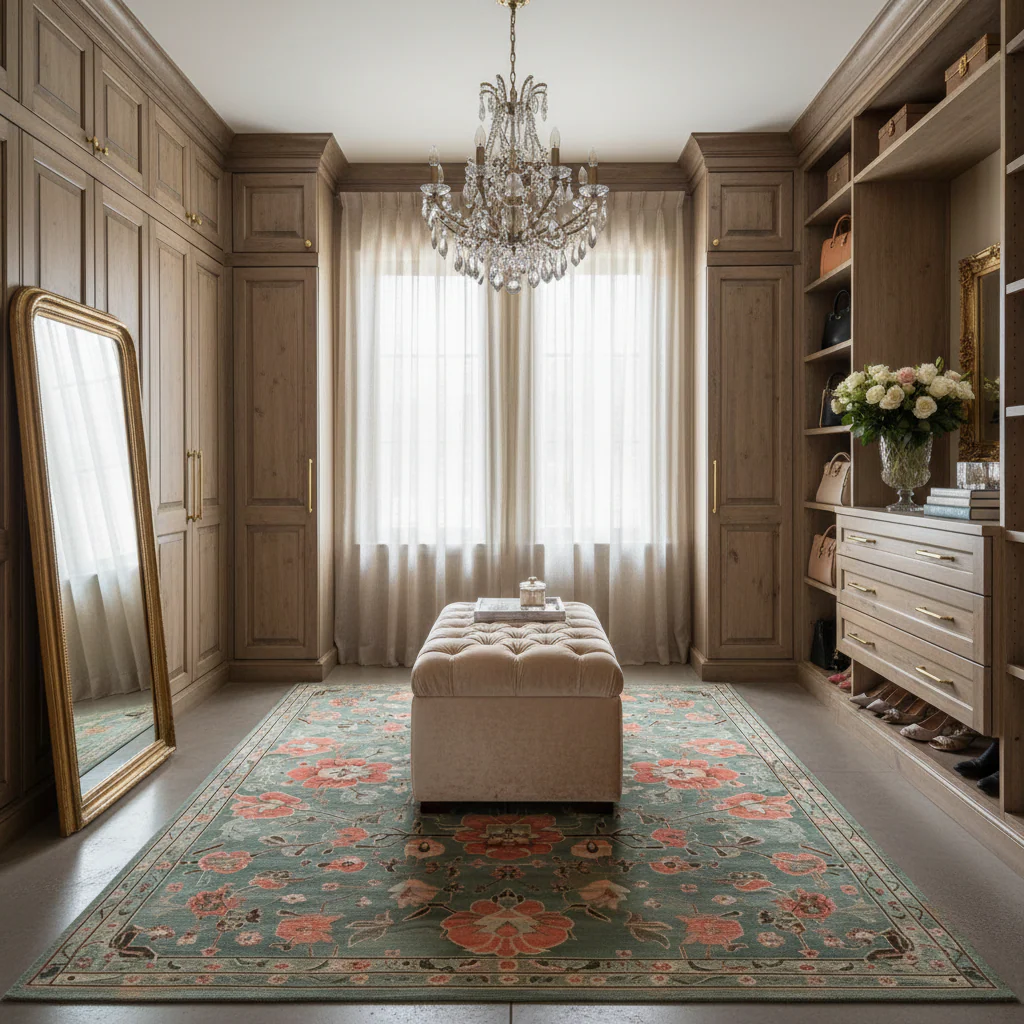 Floral Tapestry Hand Tufted Wool Rug - Image 2