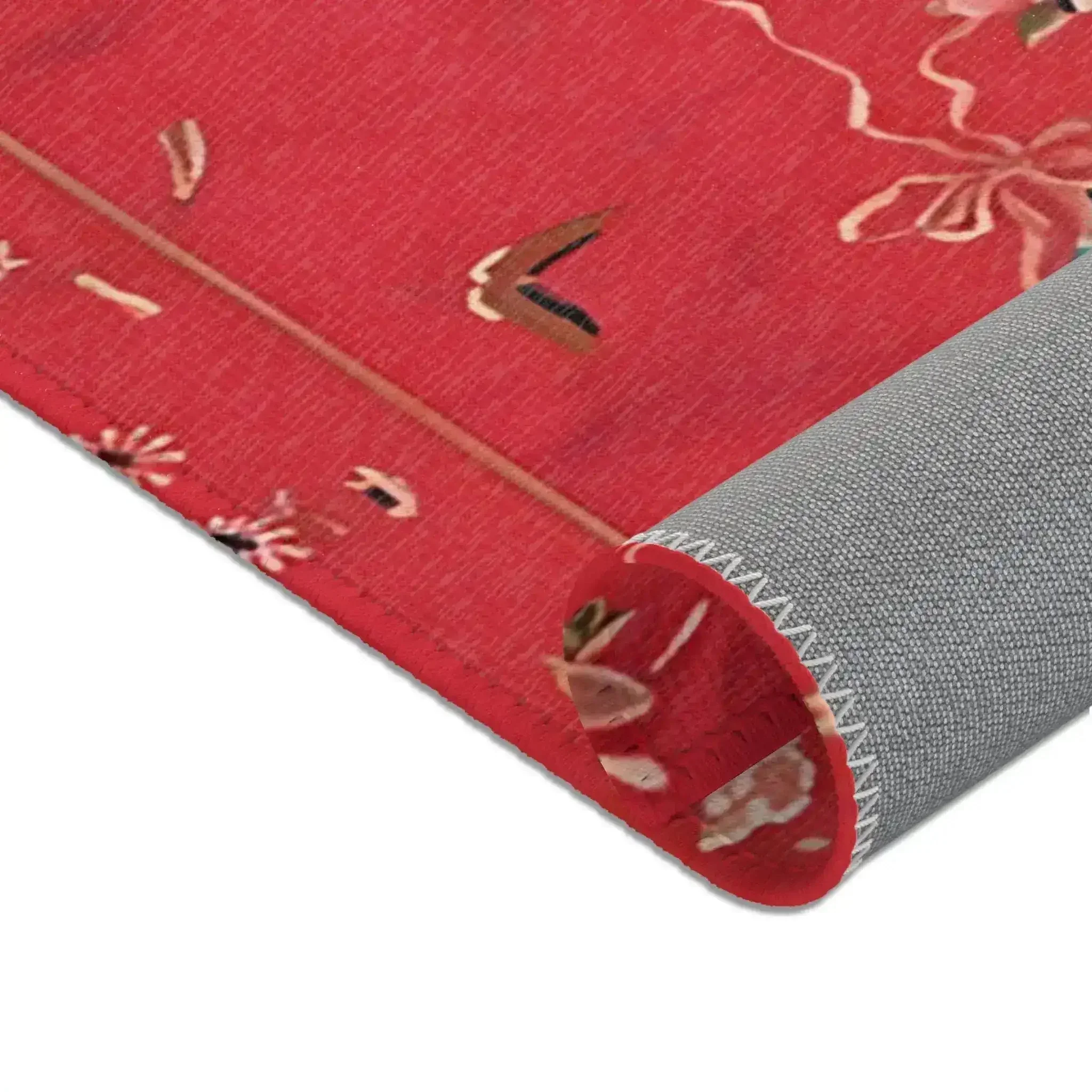 Floral Vase on Crimson Red Accent Rug - Image 4