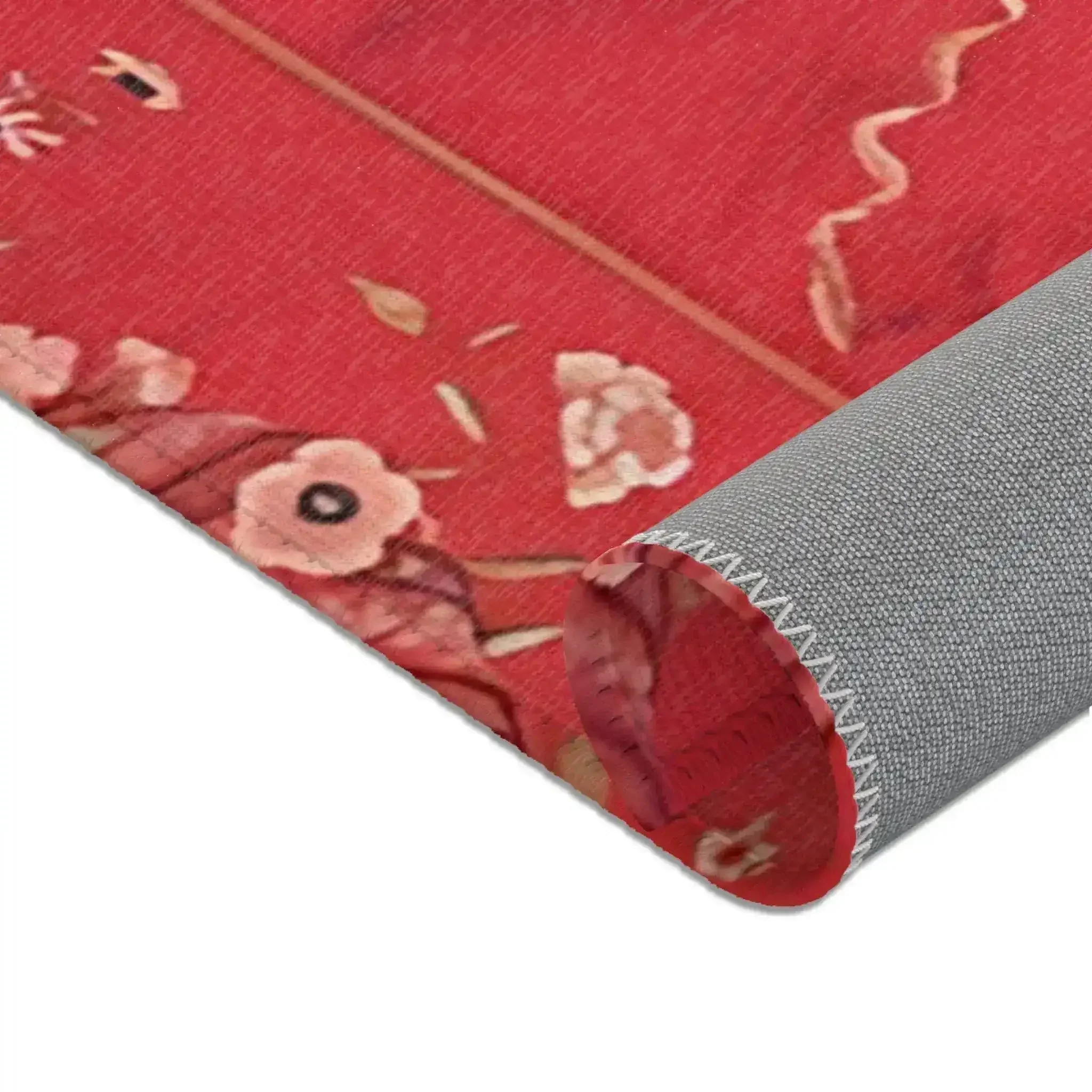 Floral Vase on Crimson Red Accent Rug - Image 9