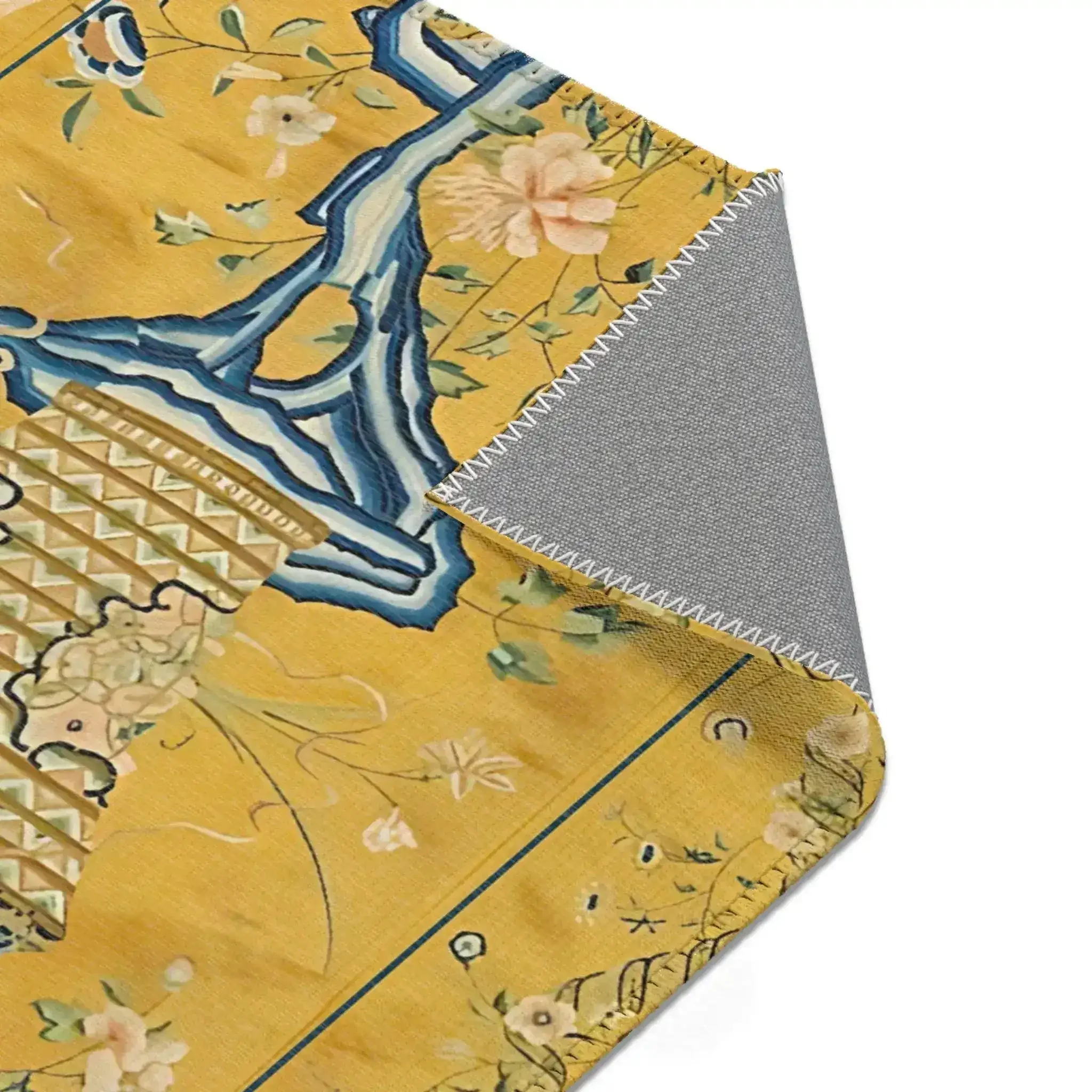 Floral Vase on Golden Yellow Accent Rug - Image 6