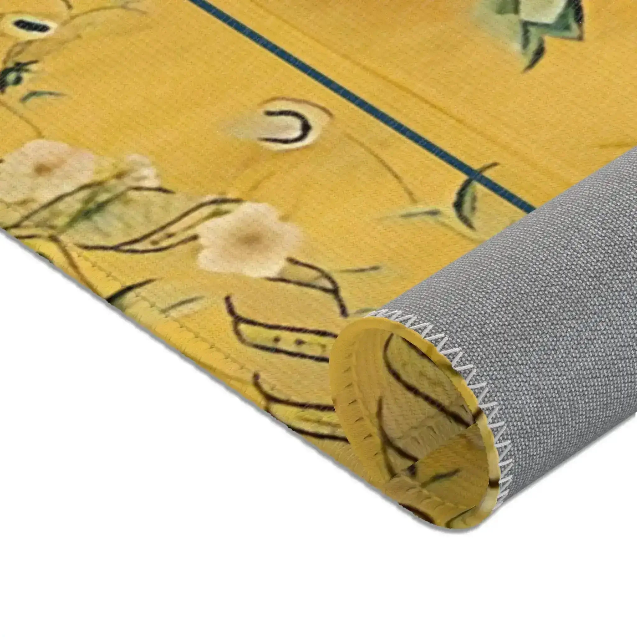 Floral Vase on Golden Yellow Accent Rug - Image 9