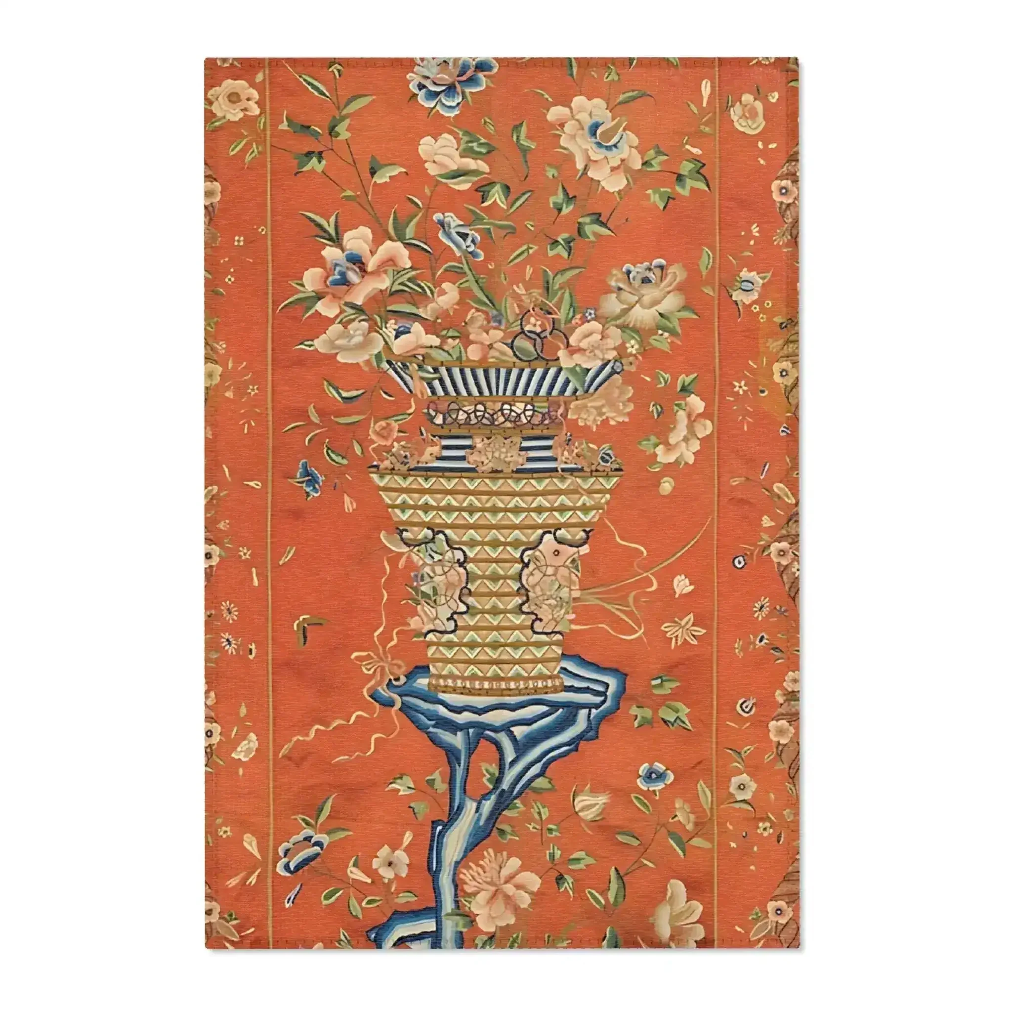 Floral Vase on Terracotta Accent Rug - Image 2