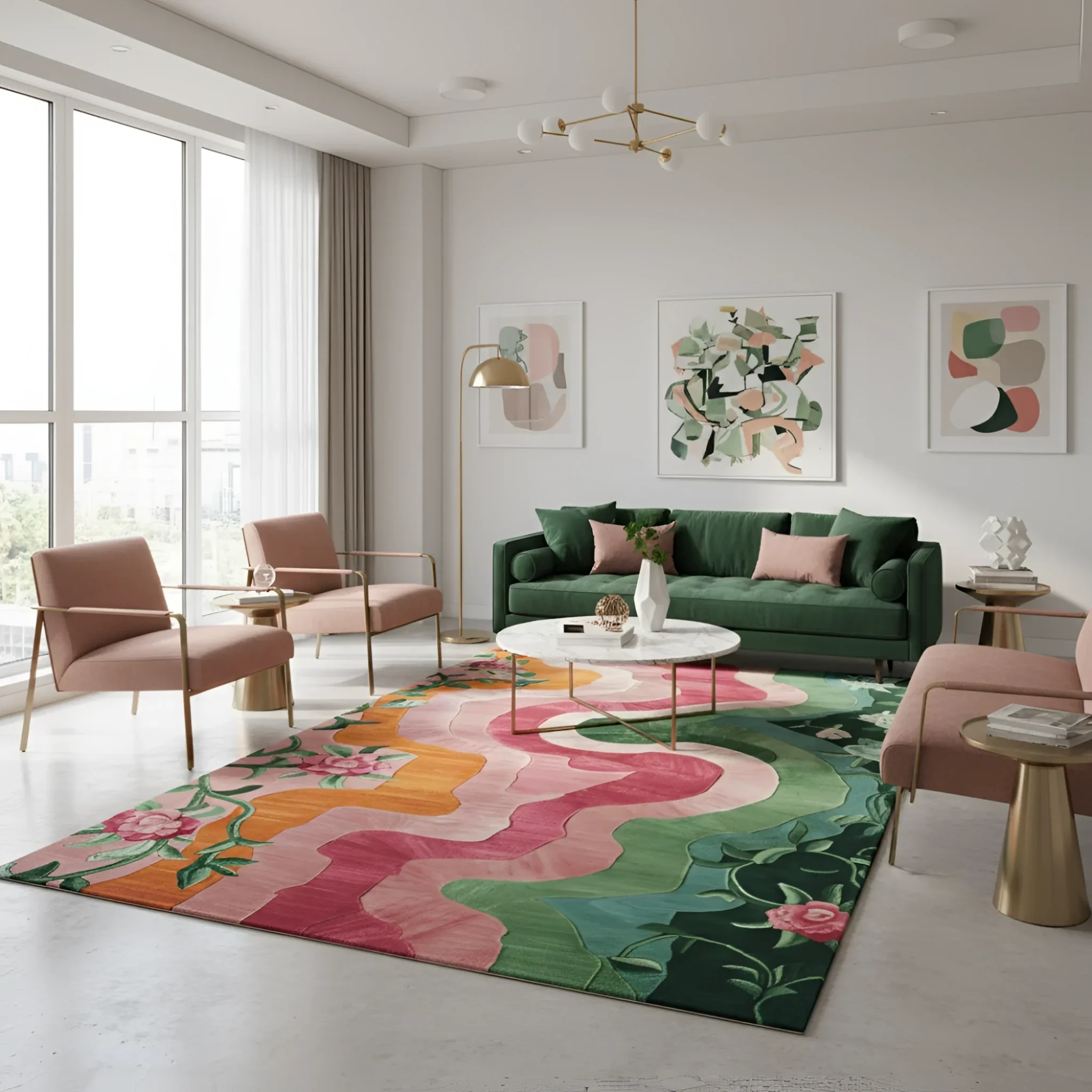 Floral Wavefront Hand Tufted Rug - Image 9