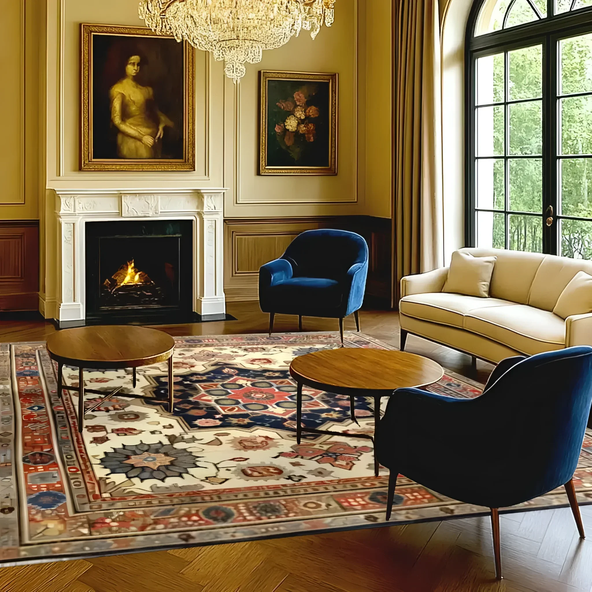 Flourishing Tapestry Hand Knotted Area Rug - Image 2