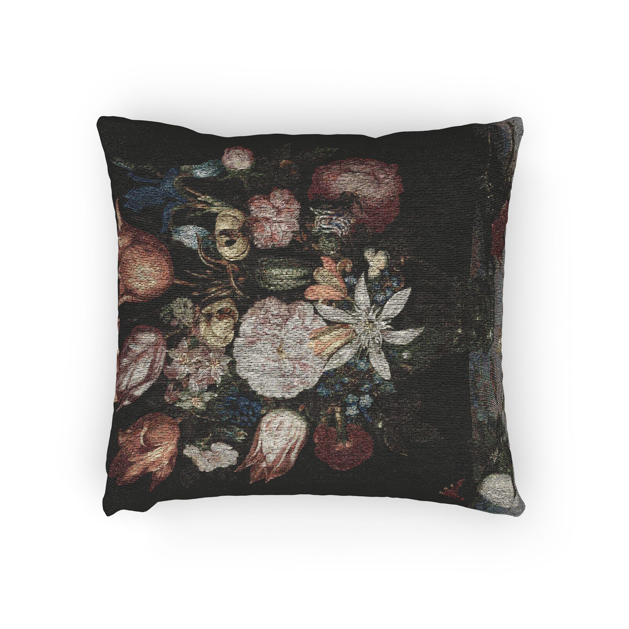 flowers-in-a-glass-a-bosschaert-style | Woven Pillow - Image 2