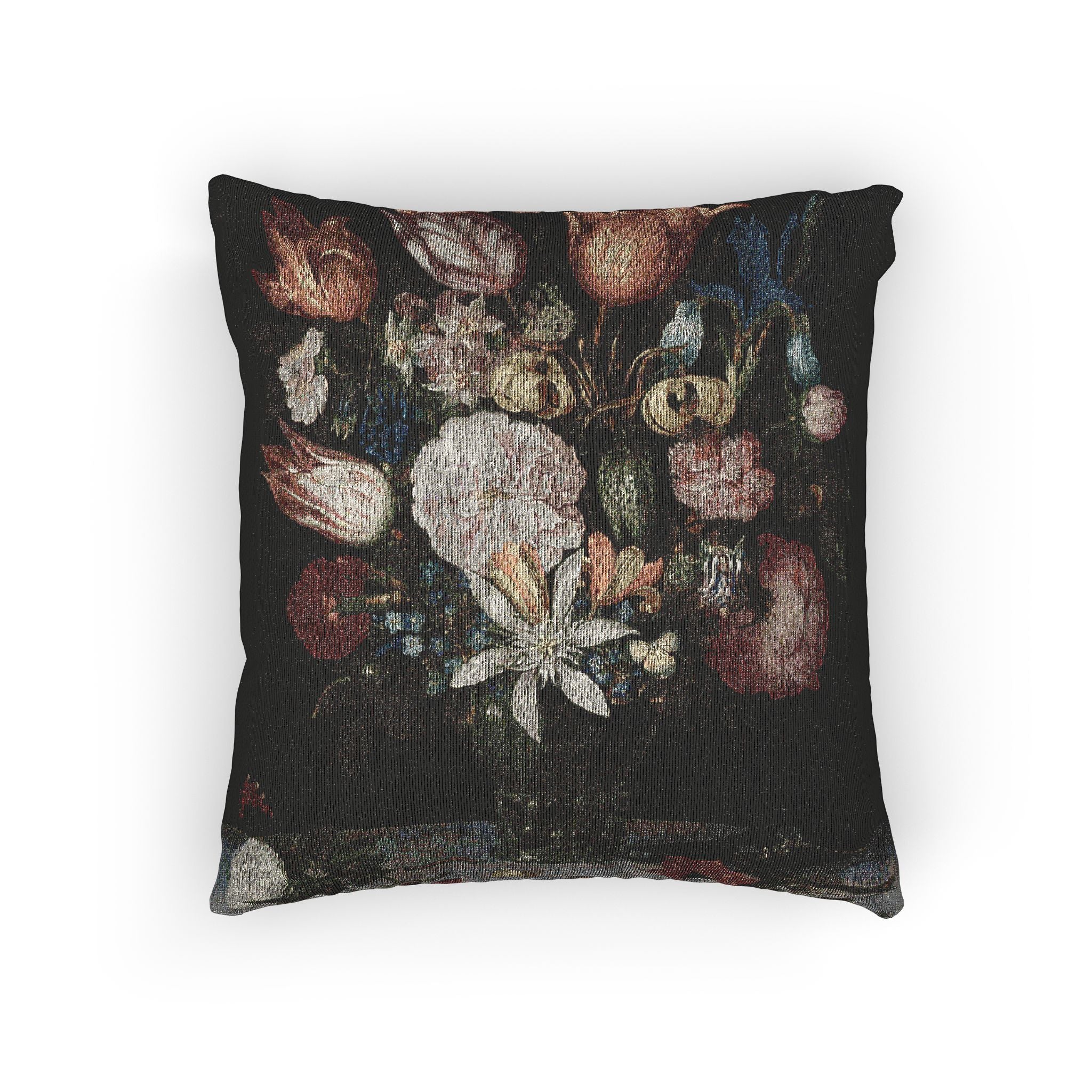 flowers-in-a-glass-a-bosschaert-style | Woven Pillow - Image 3