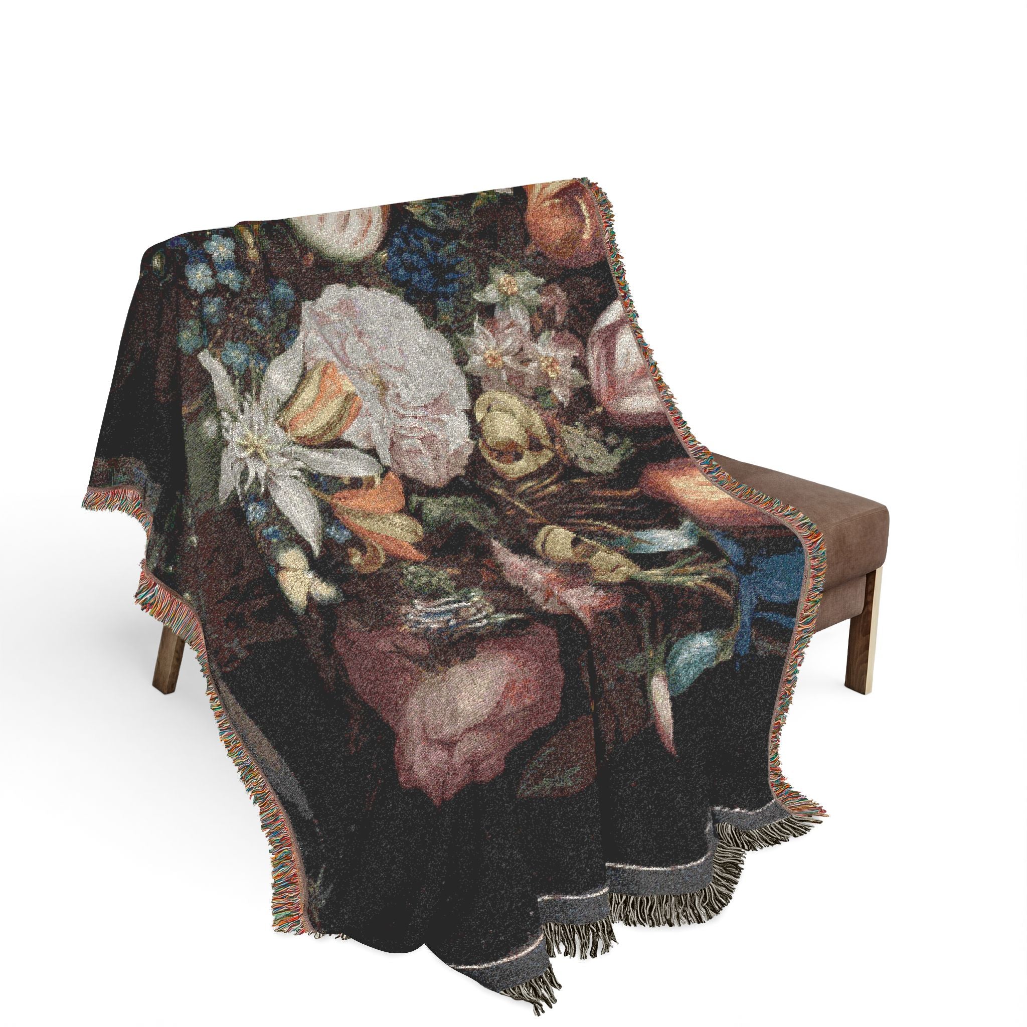 flowers-in-a-glass-a-bosschaert-style | Woven Tapestry Blanket - Image 3