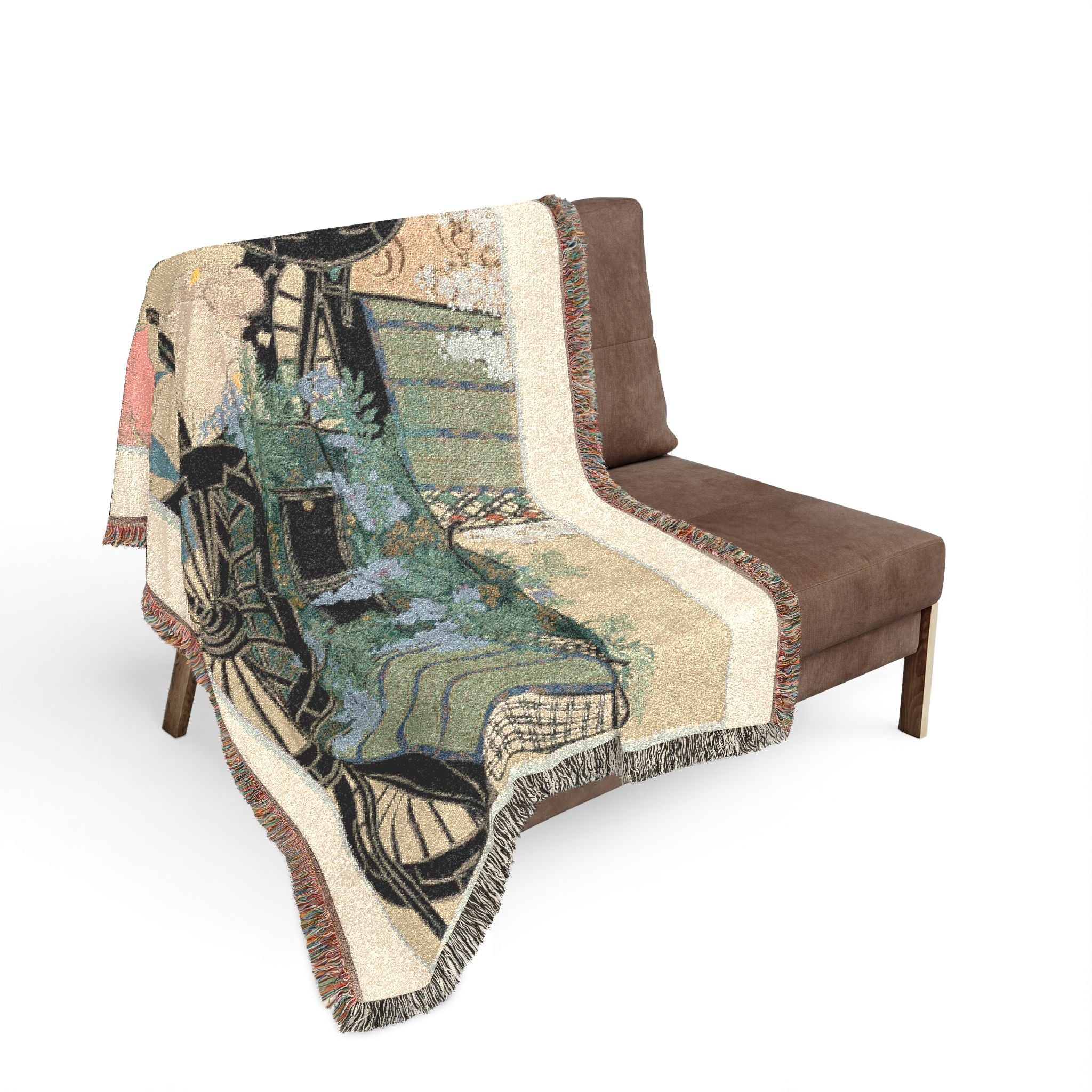 Flowers of a Hundred Worlds (Momoyogusa): Flower-draped Carts (Hanasashiguruma) Woven Throw Blanket - Image 5