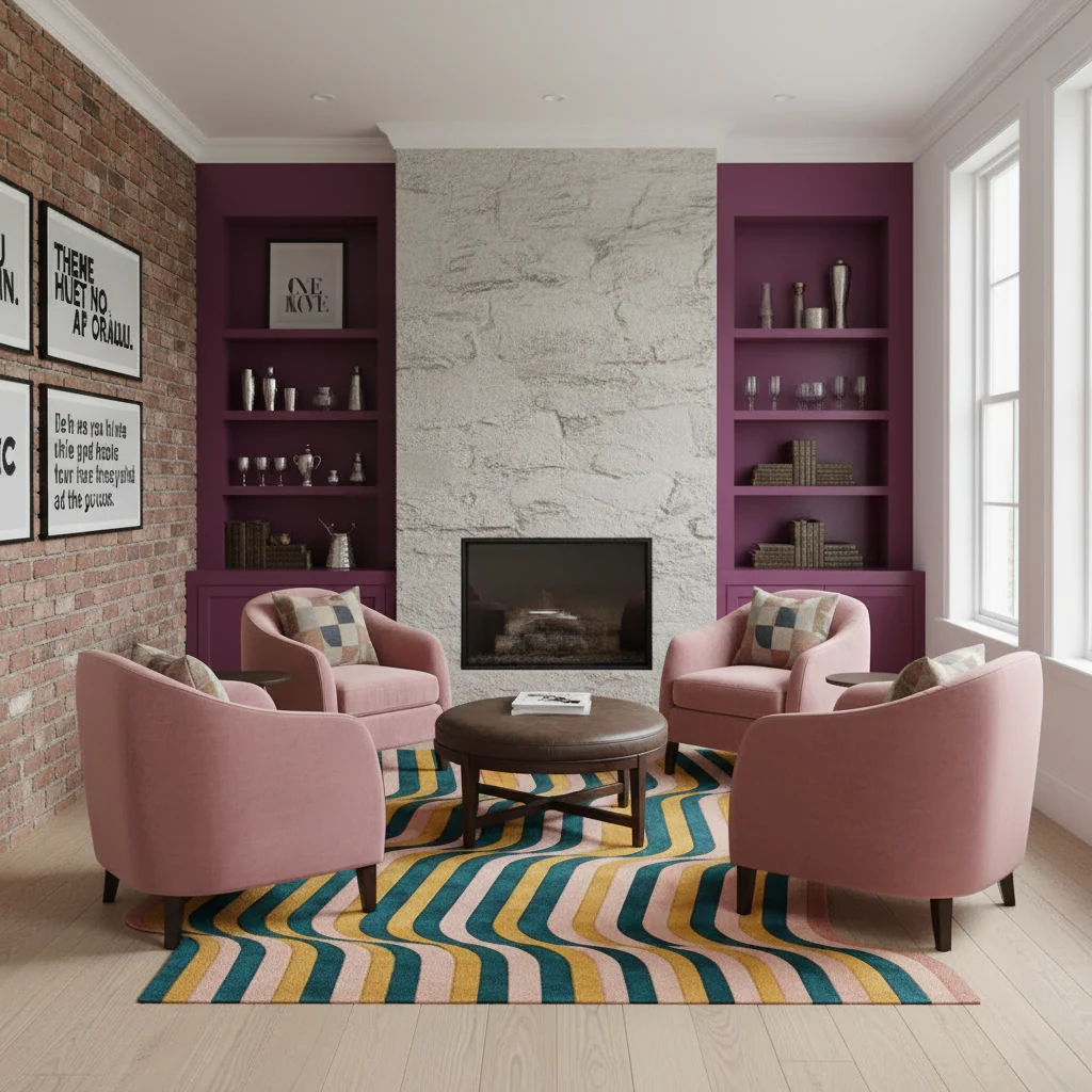 Flowing Illusion Hand Tufted Wool Rug - Rainbow - Image 3