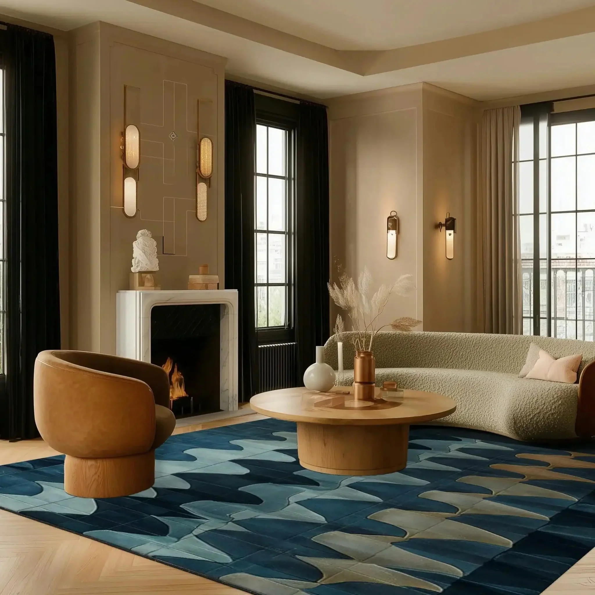 Fluid Motion Hand Tufted Rug - Image 4