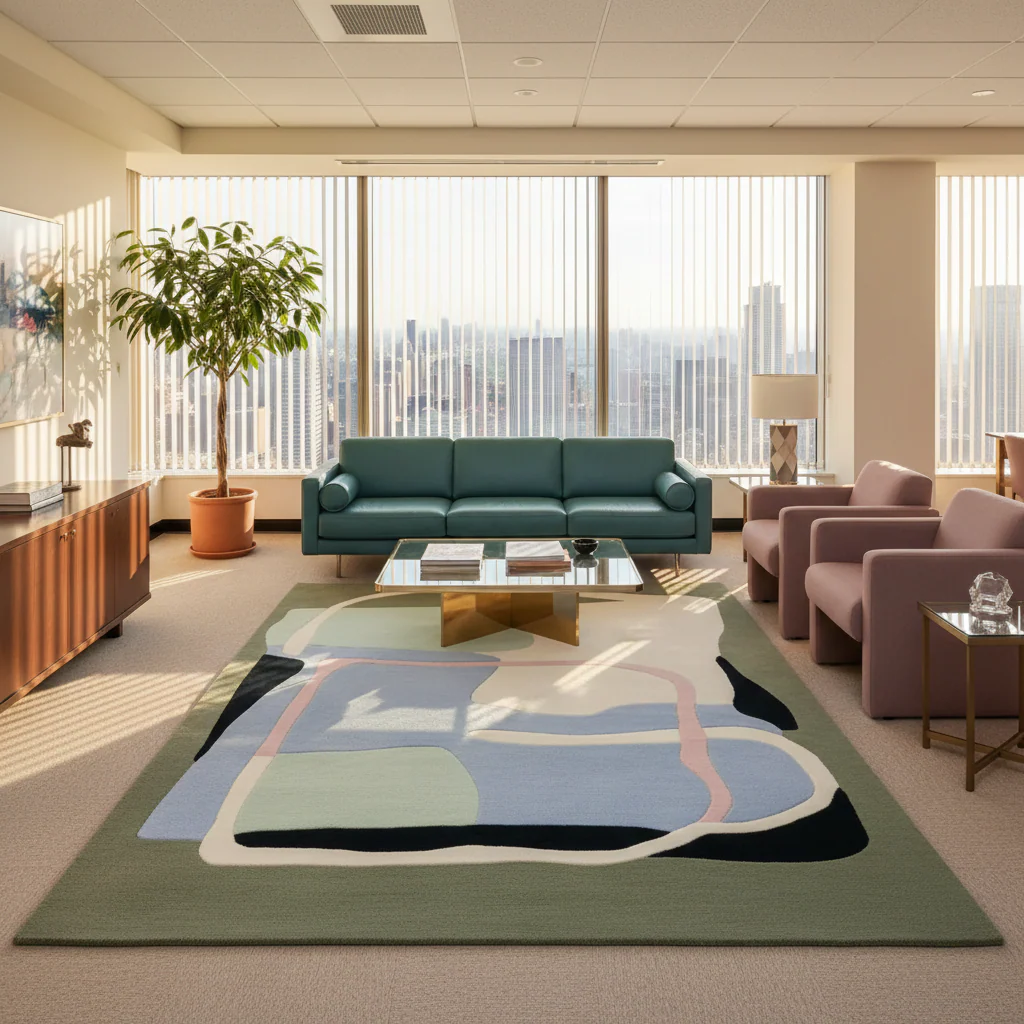 Fluid Shape Mood Hand Tufted Rug - Image 2