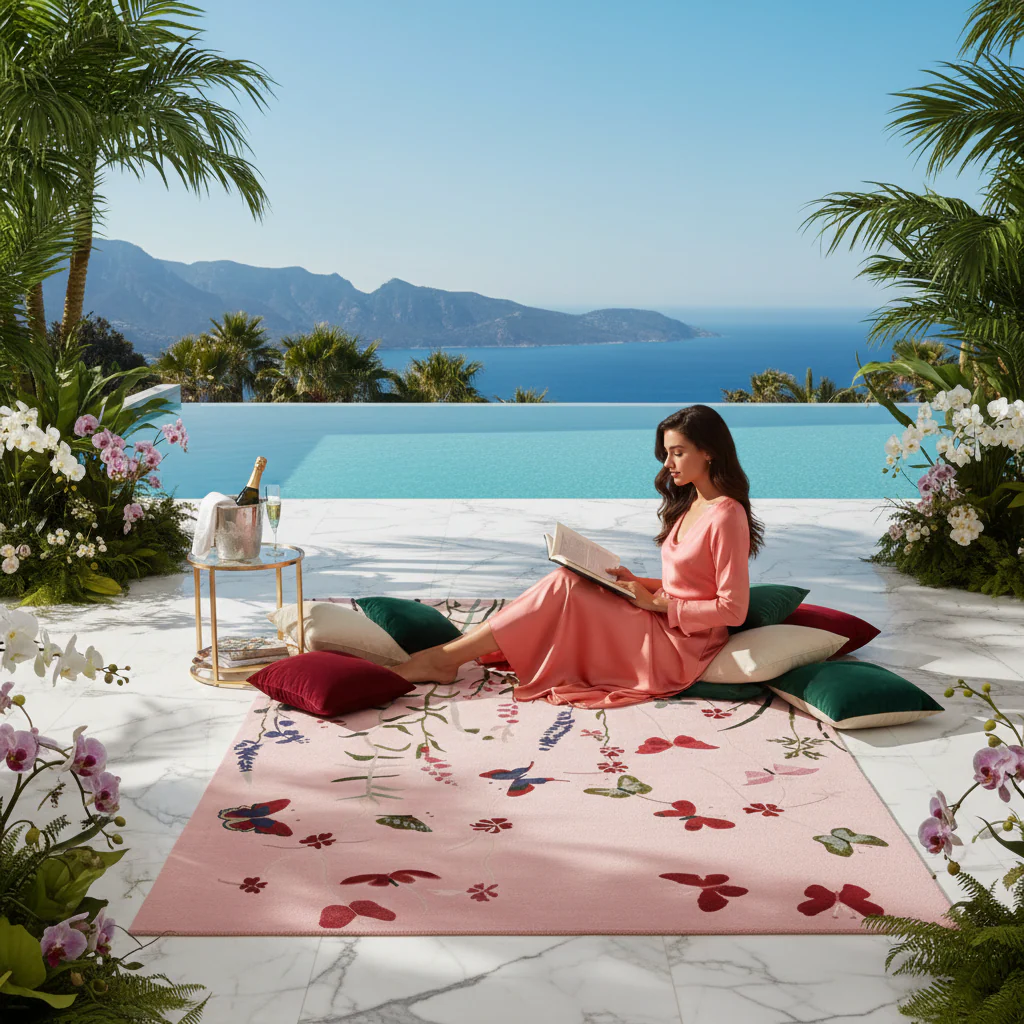 Fluttering Serenity Hand Tufted Rug - Image 3