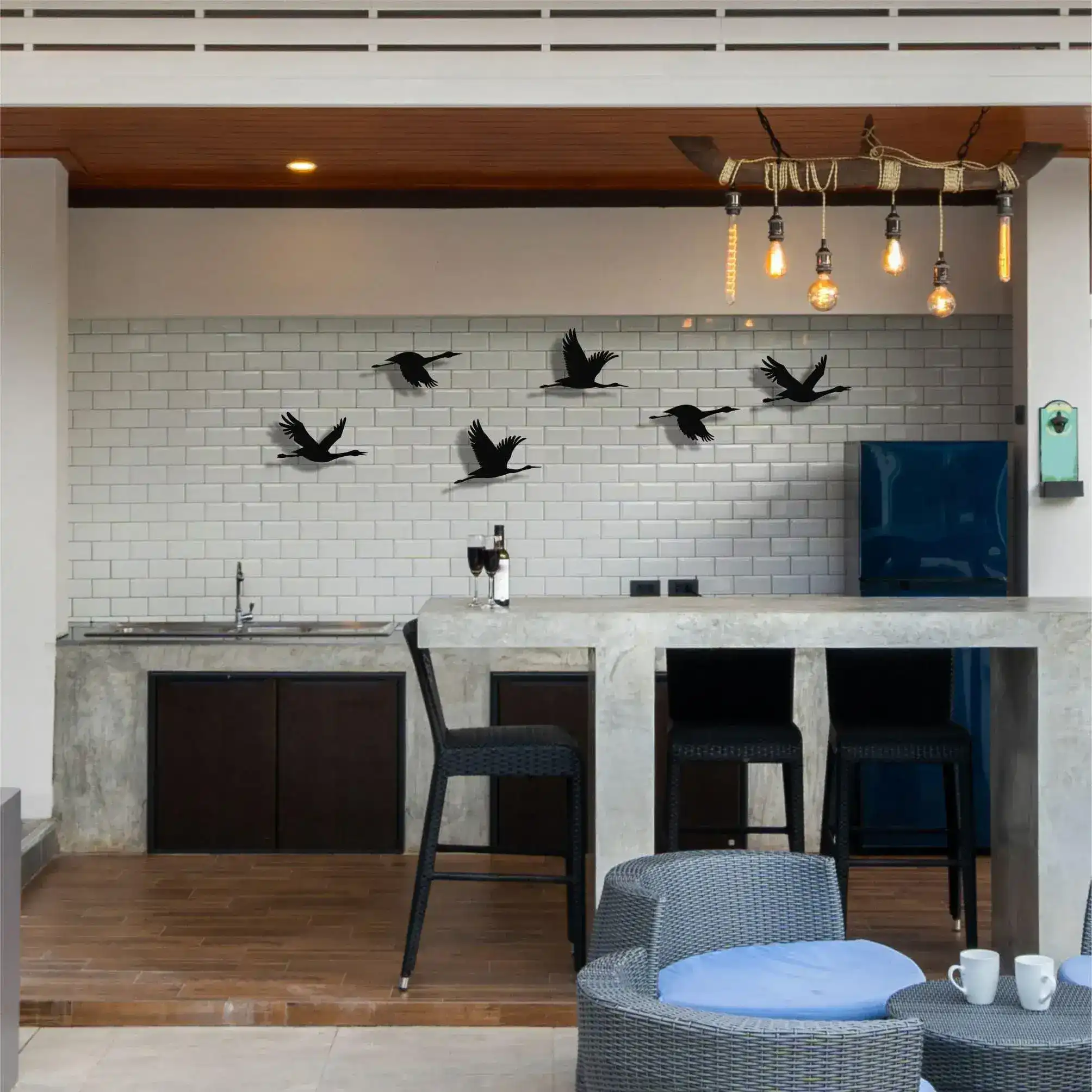 Flying Flock of Cranes Metal Wall Art - Image 3