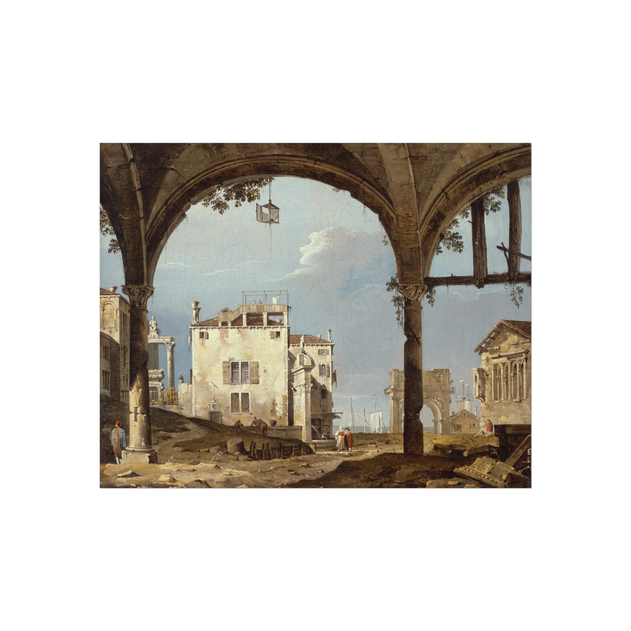 Follower of Canaletto - Portico with a Lantern | Fine Art Poster - Image 2