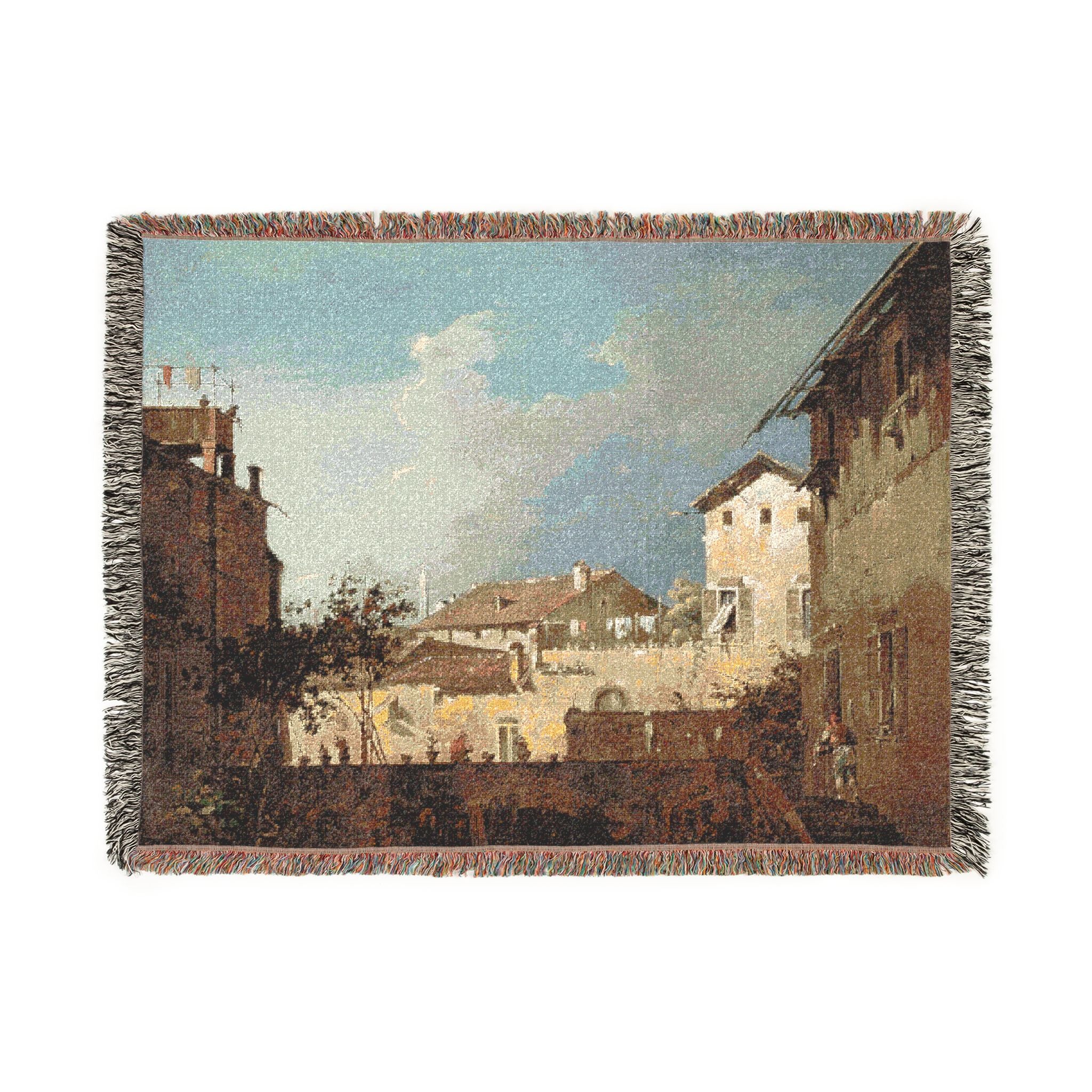 Follower of Canaletto - The Terrace | Woven Tapestry Blanket - Image 10
