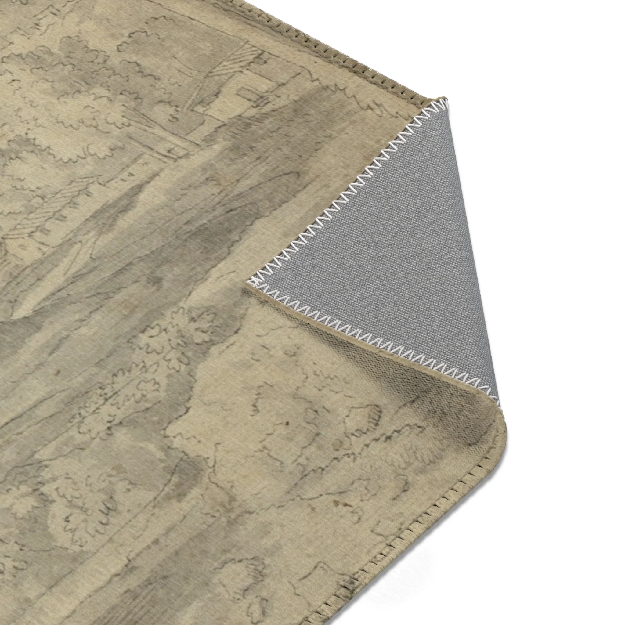 Follower of Nicolas Poussin - Italianate Landscape with Buildings | Area Rug - Image 15