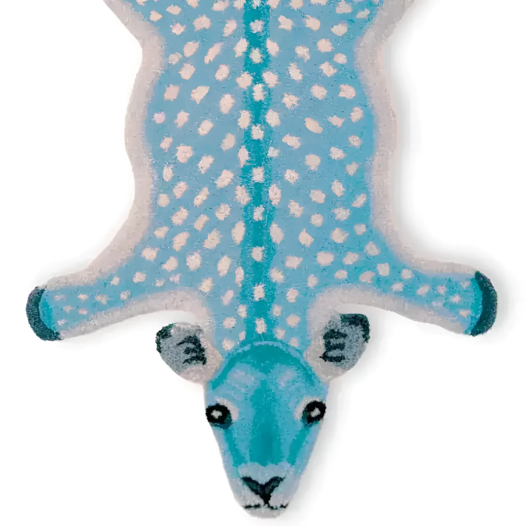 For the Love of Deer Hand Tufted Wool Rug - Light Blue - Image 4