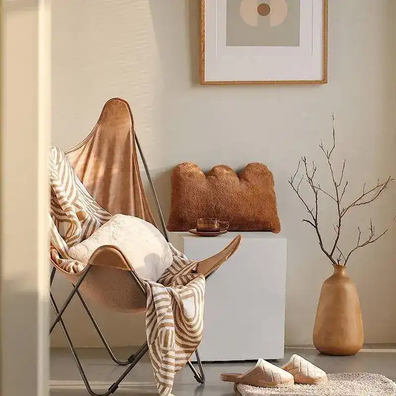 For the Love of Holiday Faux Fur Accent Pillow - Image 4