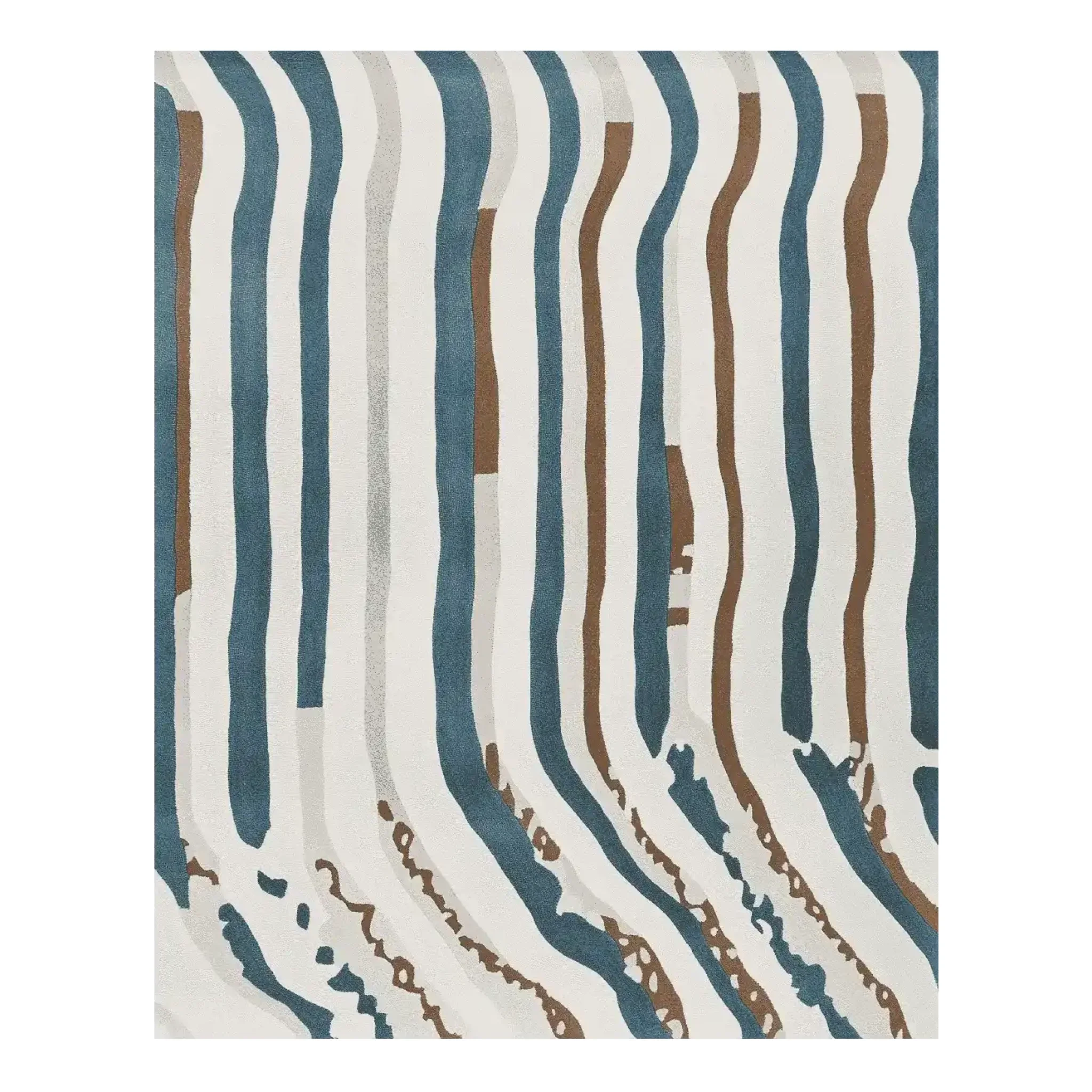 Fragmented Wave Rhythm Hand Tufted Rug