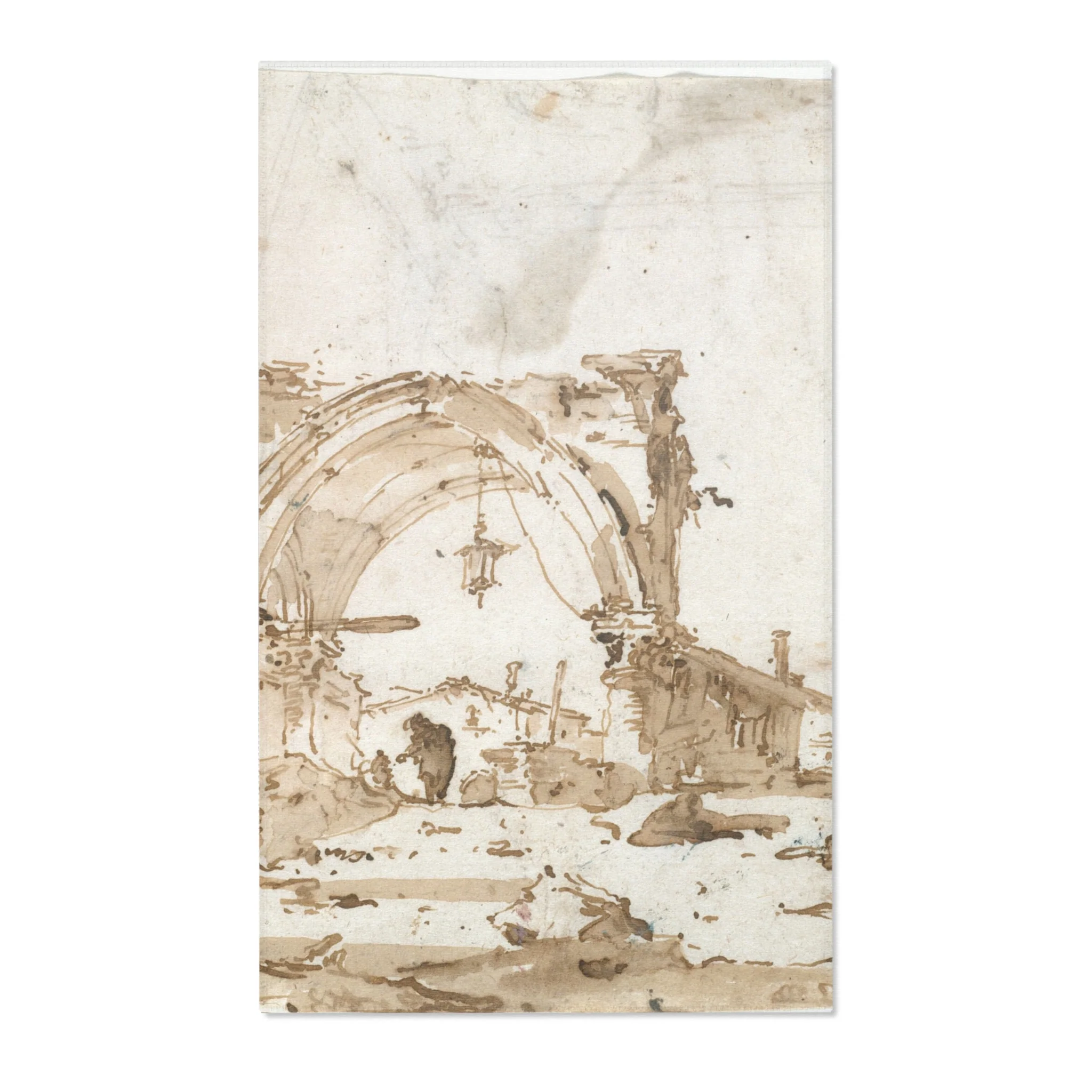 Francesco Guardi - A Capriccio with a Ruined Gothic Arch | Area Rug - Image 2