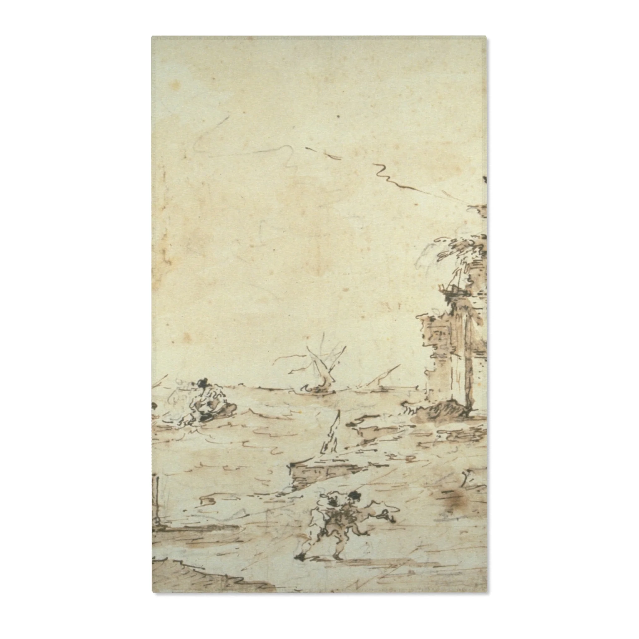 Francesco Guardi - Capriccio with a Squall on the Lagoon | Area Rug - Image 2