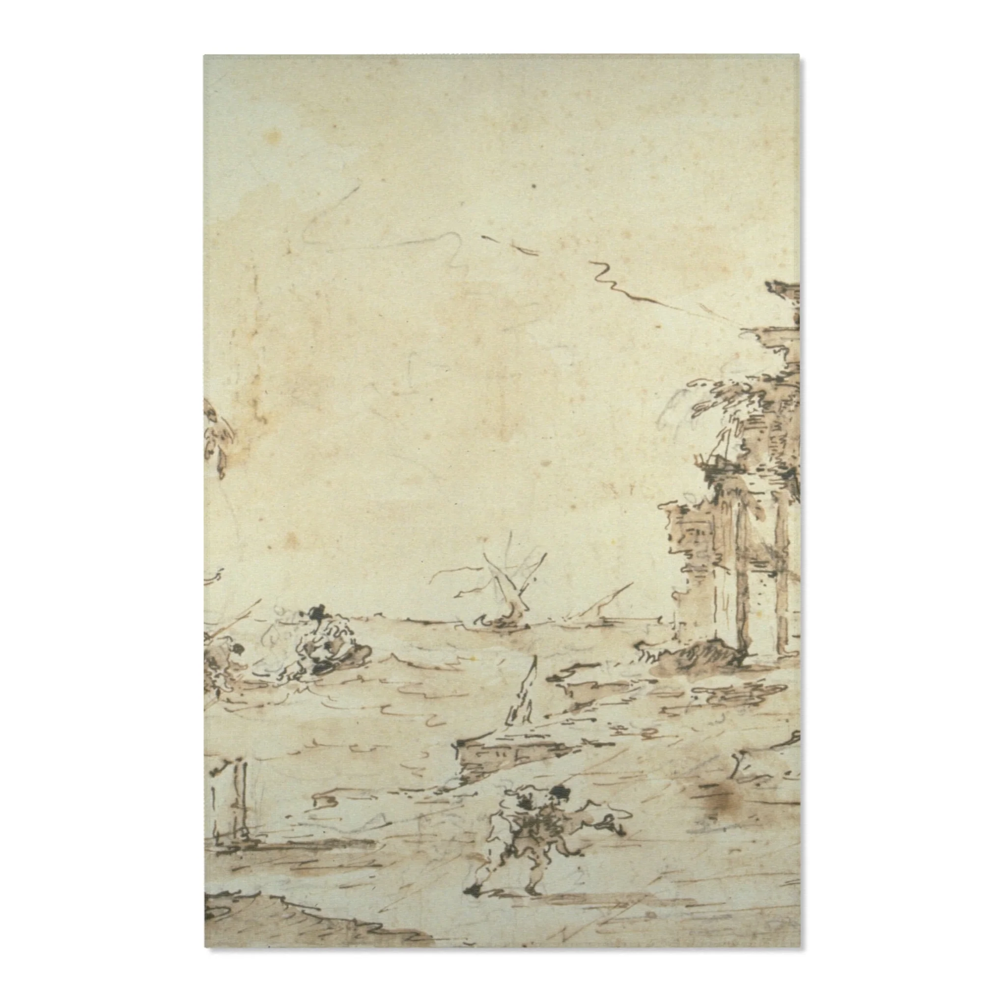 Francesco Guardi - Capriccio with a Squall on the Lagoon | Area Rug - Image 3