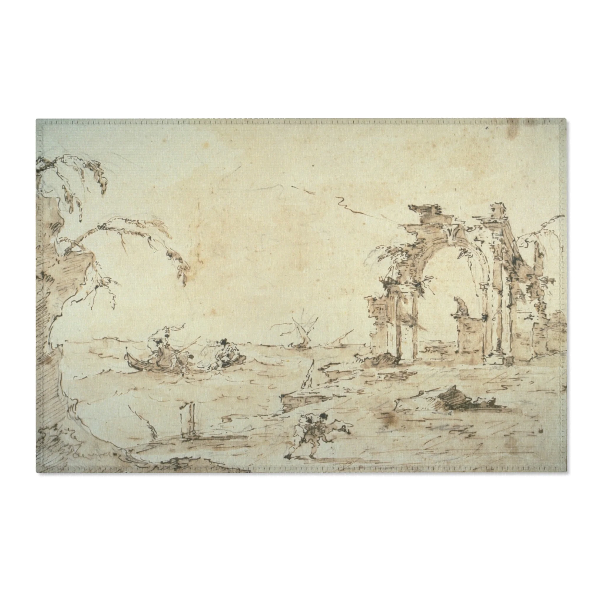 Francesco Guardi - Capriccio with a Squall on the Lagoon | Area Rug - Image 4