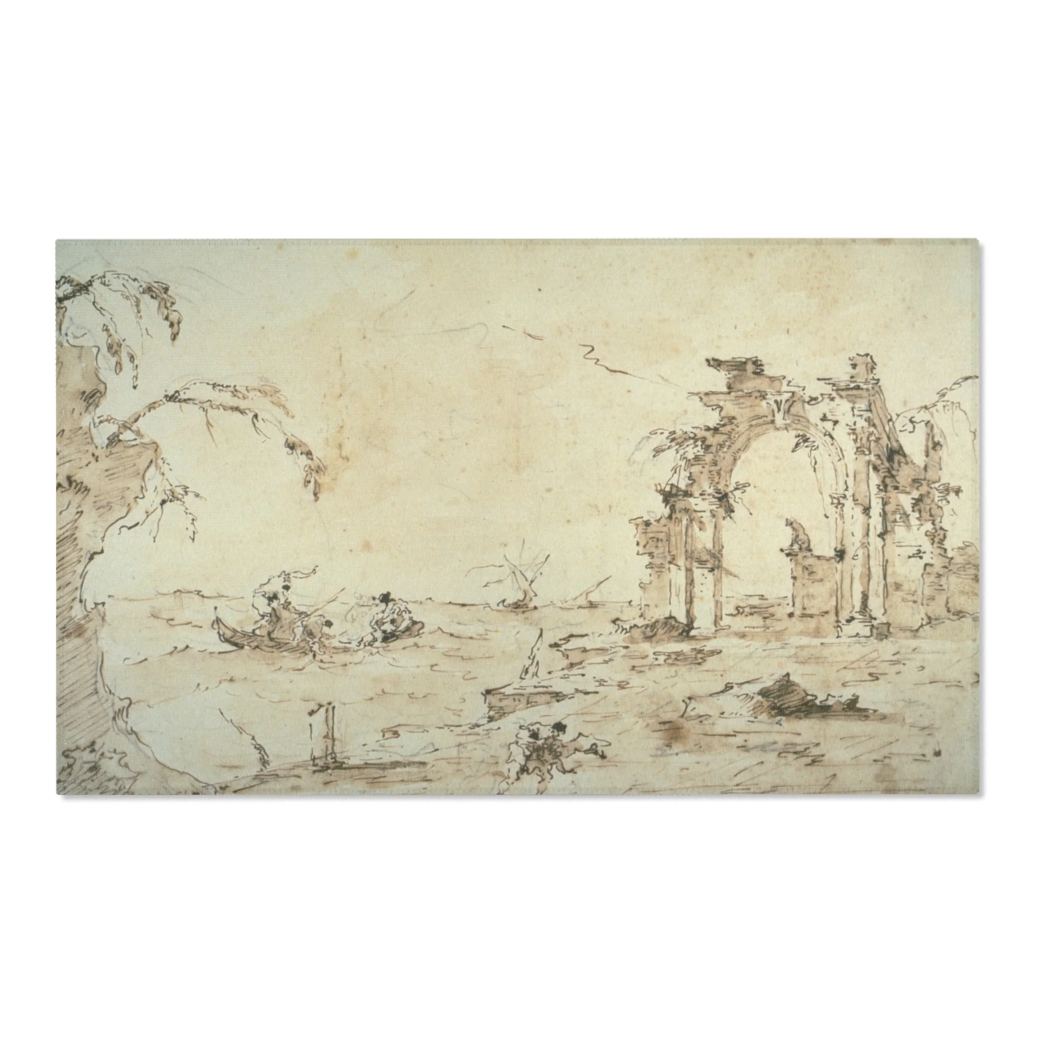 Francesco Guardi - Capriccio with a Squall on the Lagoon | Area Rug - Image 5