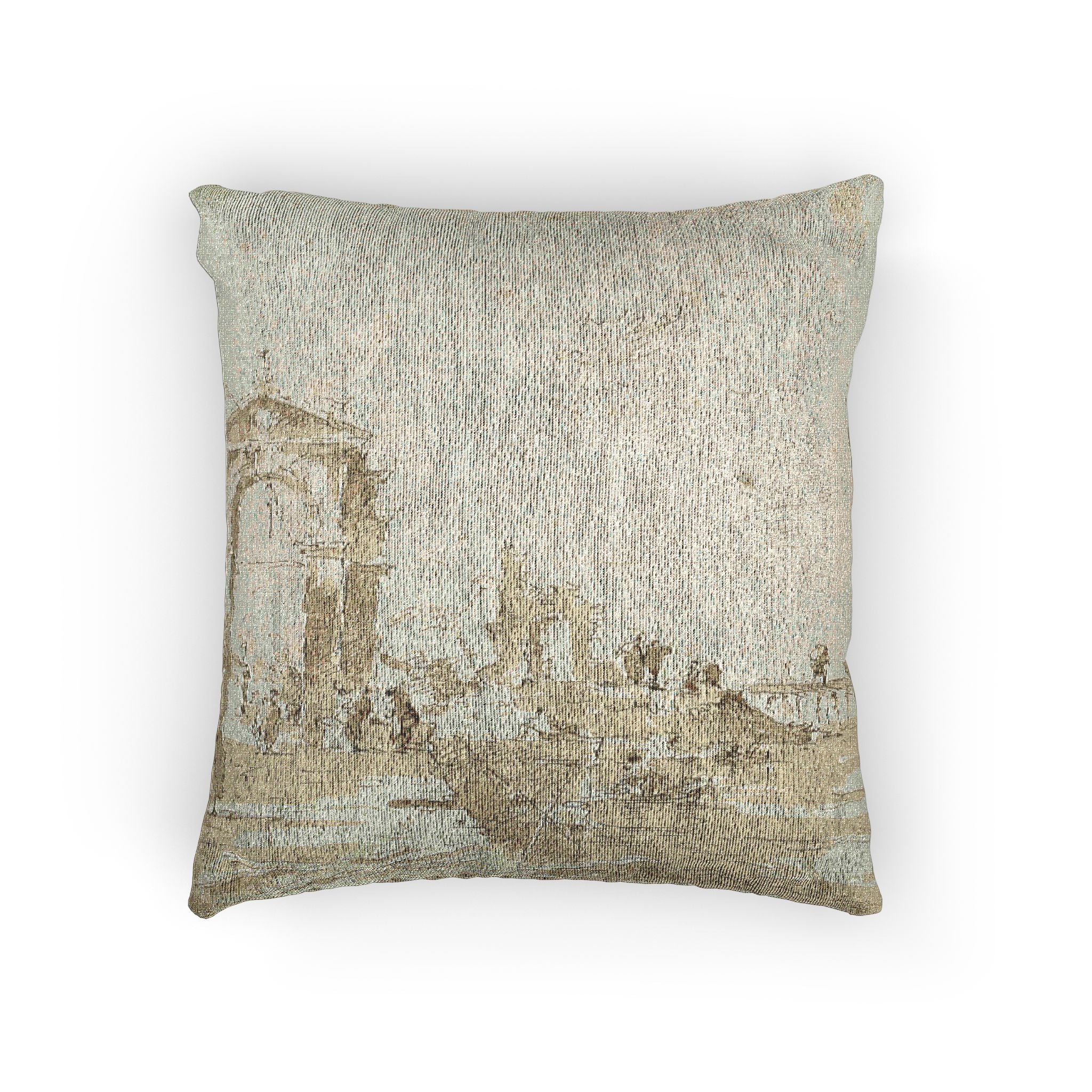 Francesco Guardi - Gateway Near a Landing Bridge | Woven Pillow