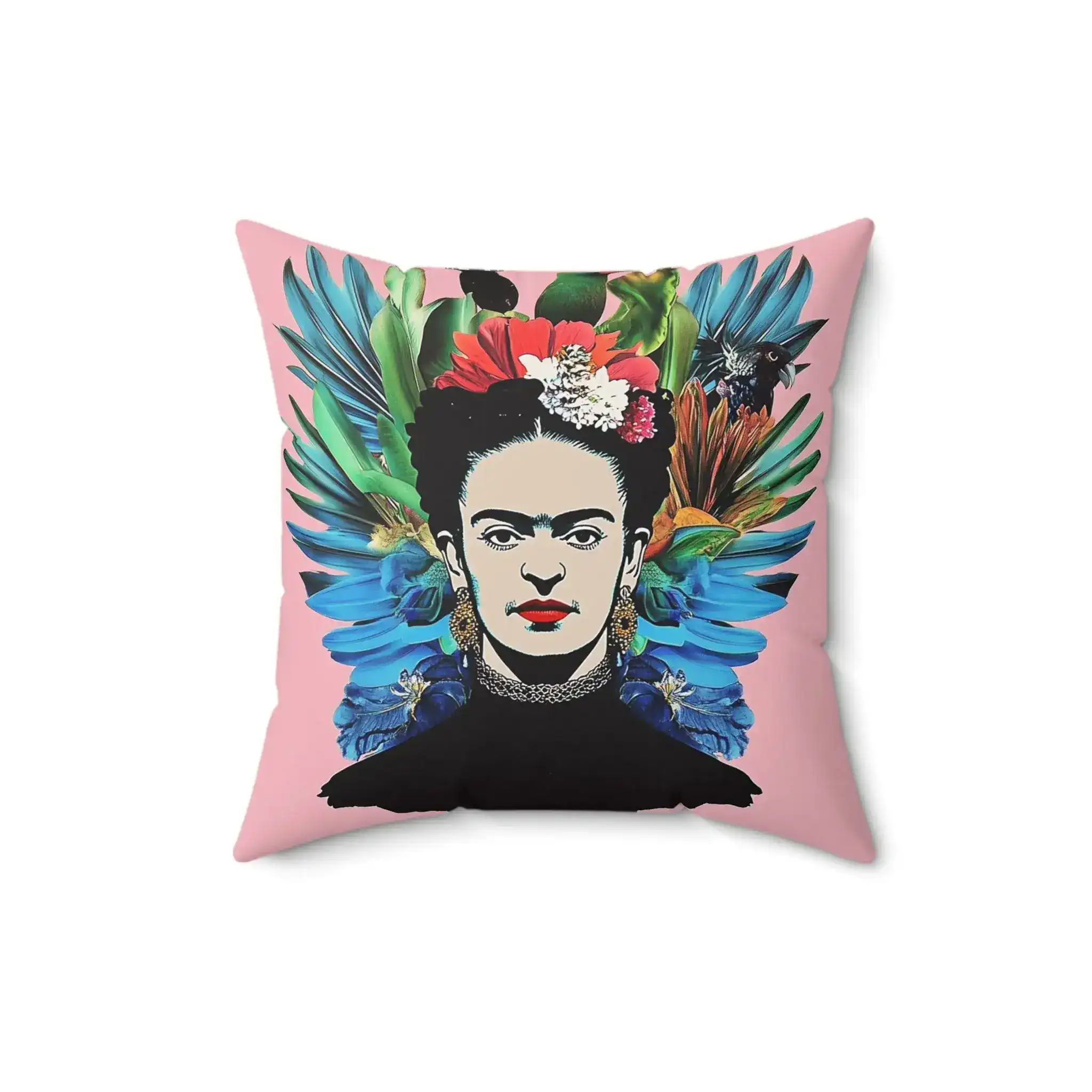 Frida Floral Pop Art Throw Pillow - Image 3