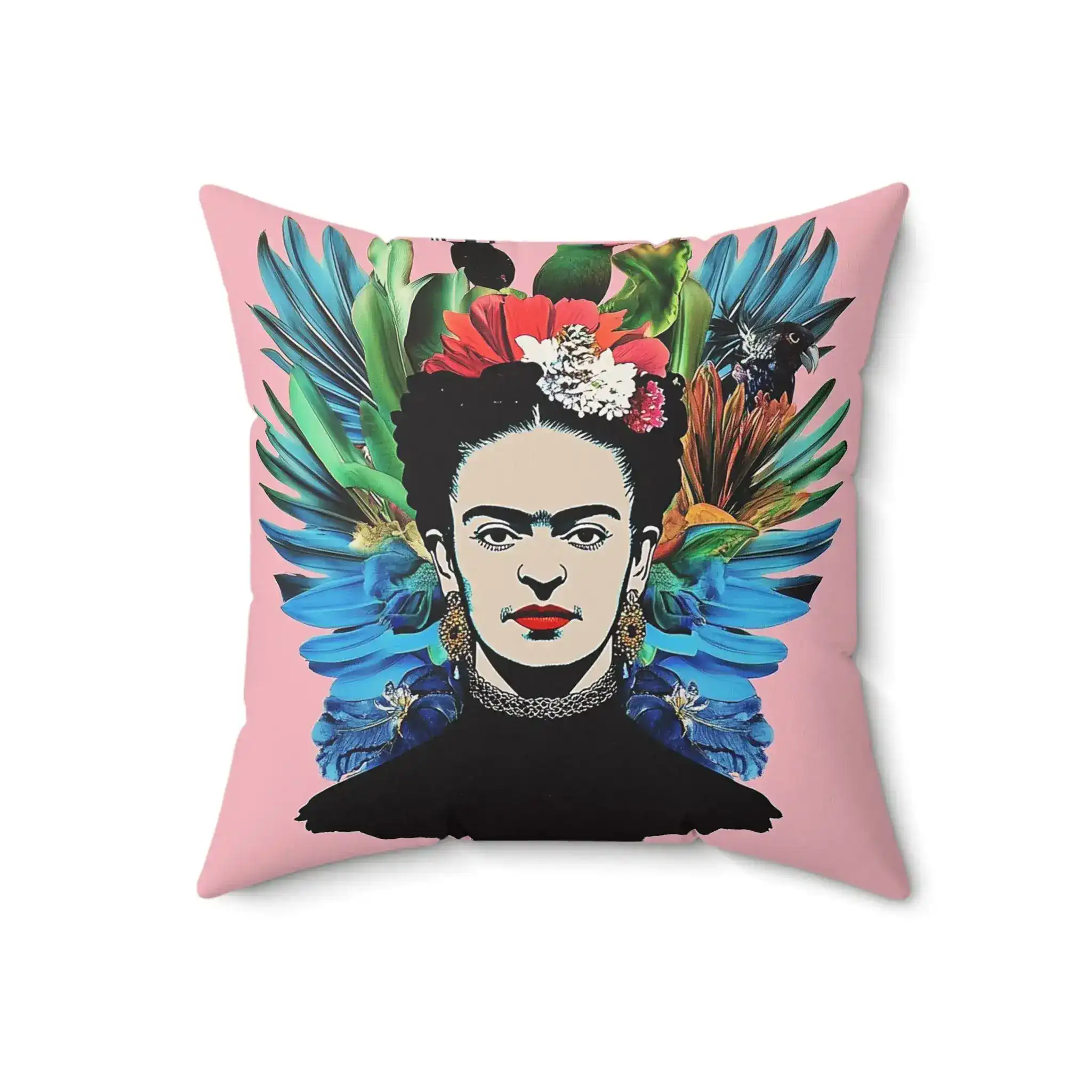 Frida Floral Pop Art Throw Pillow - Image 4