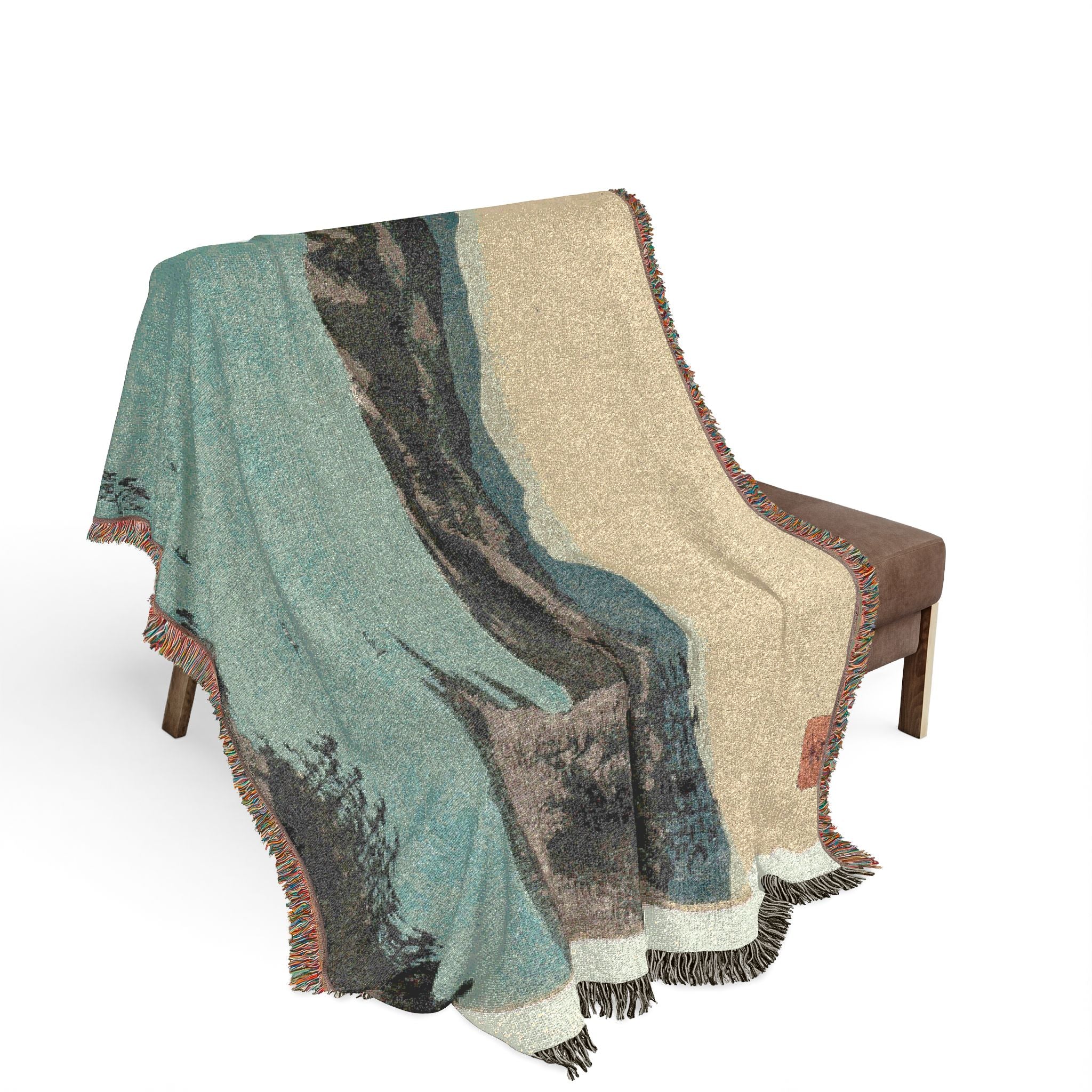full-moon-on-kanazawa-utagawa-hiroshige | Woven Tapestry Blanket - Image 3