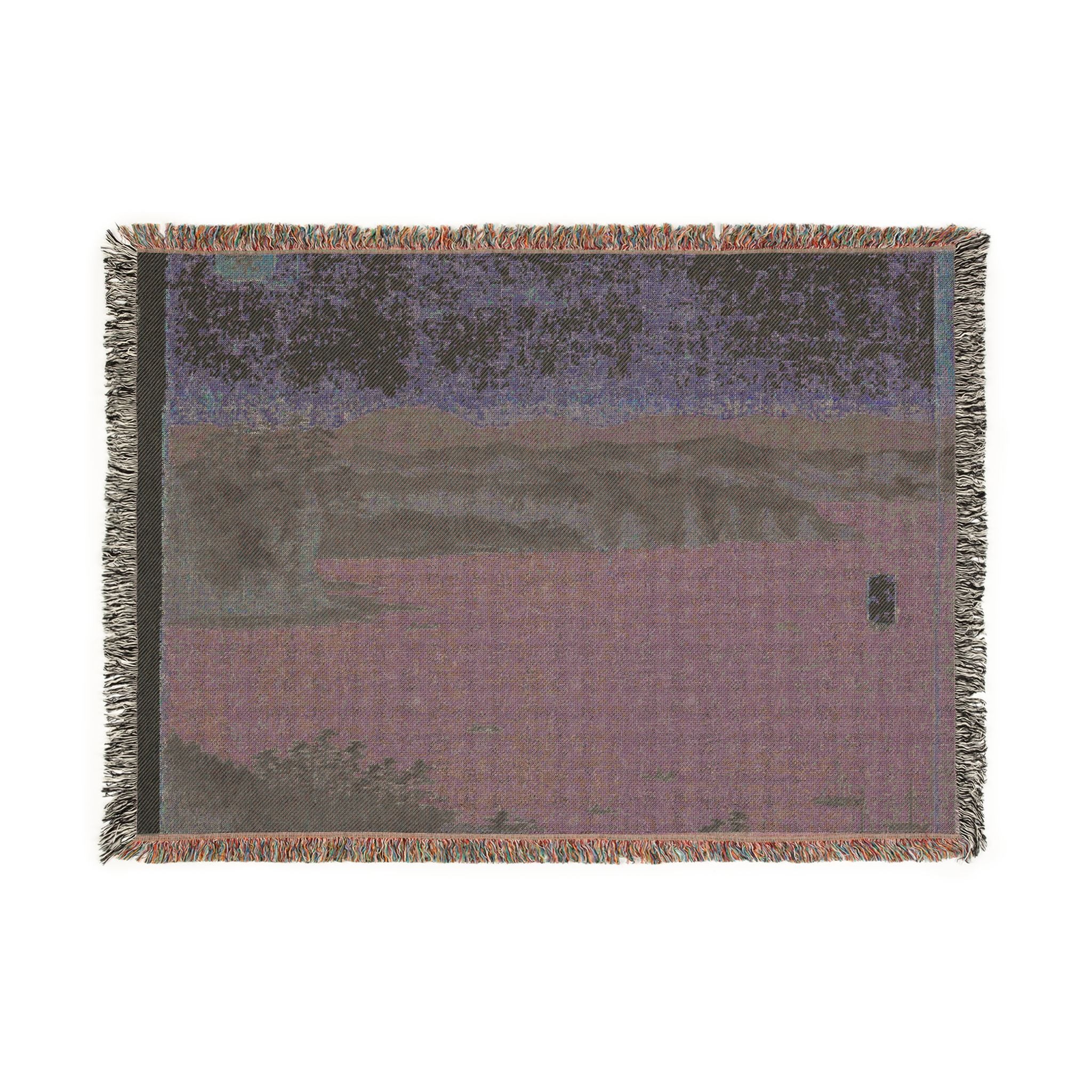 full-moon-on-kanazawa-utagawa-hiroshige | Woven Tapestry Blanket - Image 4