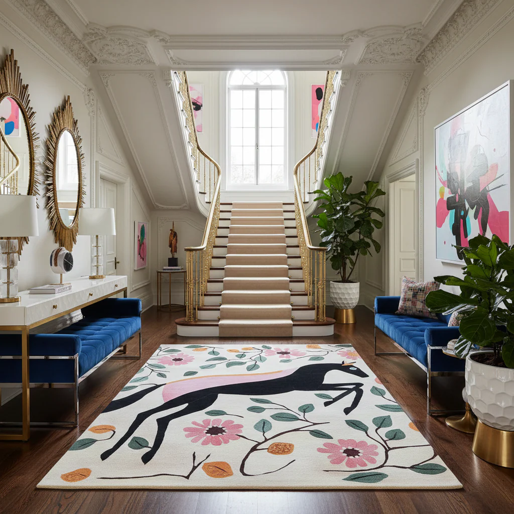 Galloping Dream Hand Tufted Wool Rug - Image 2