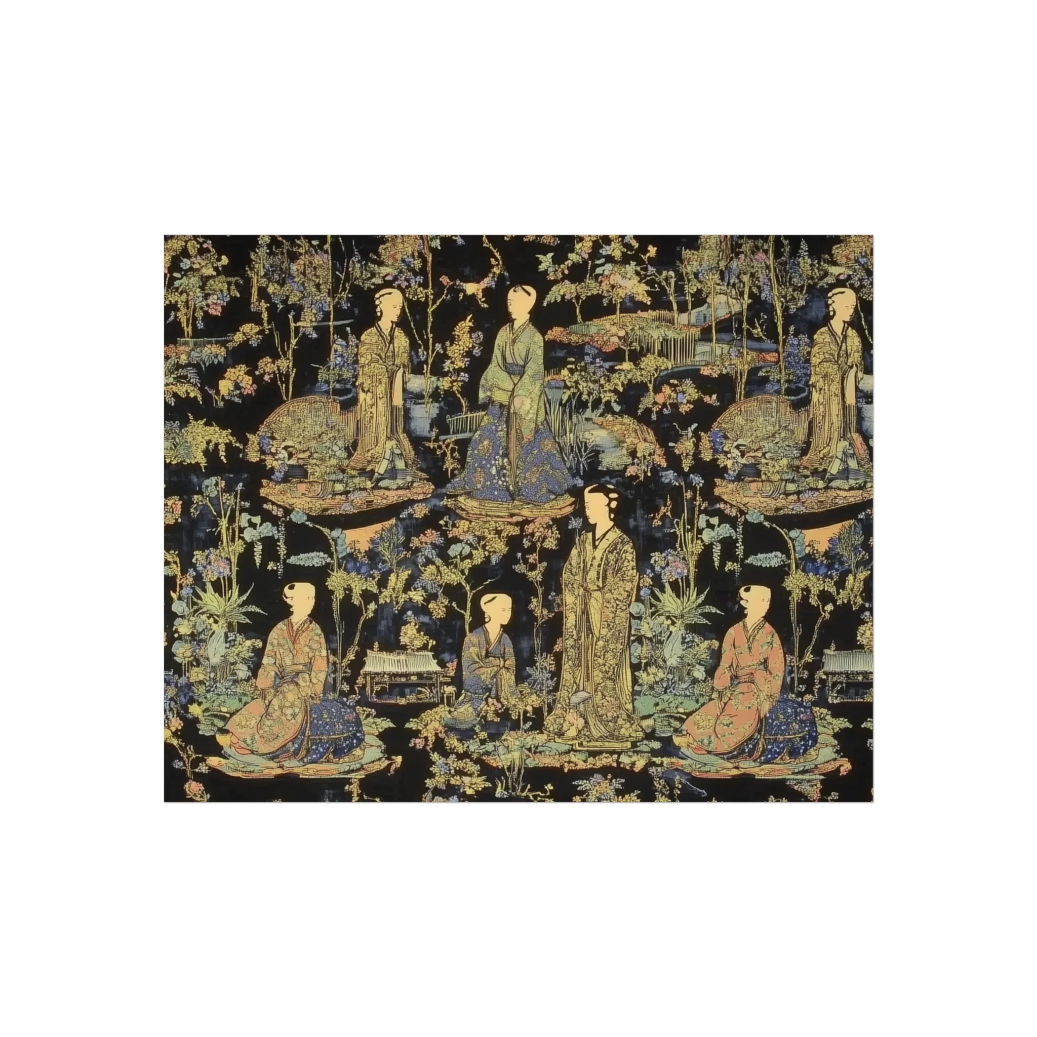 Garden Court Noir Tapestry Fine Art Poster