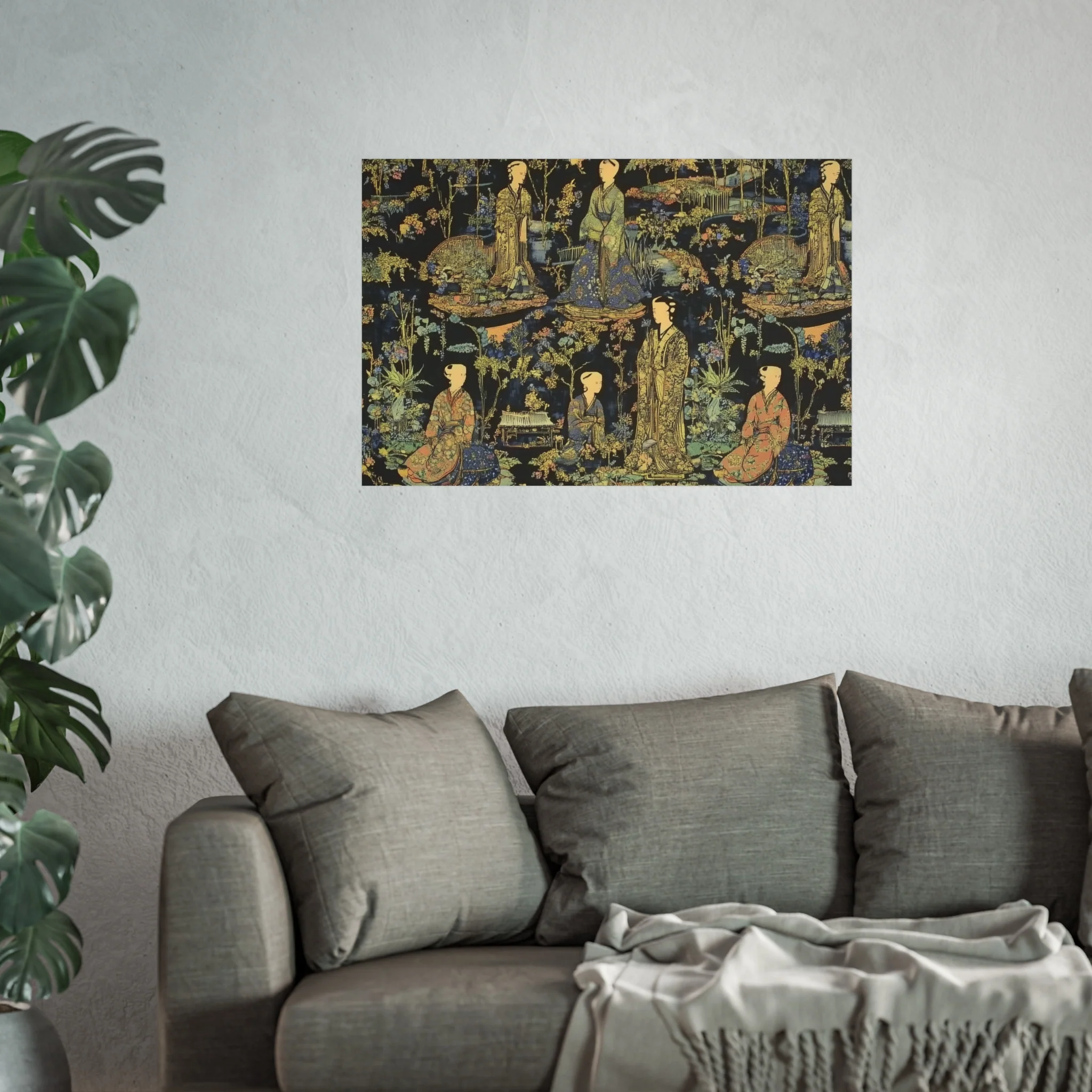 Garden Court Noir Tapestry Fine Art Poster - Image 43
