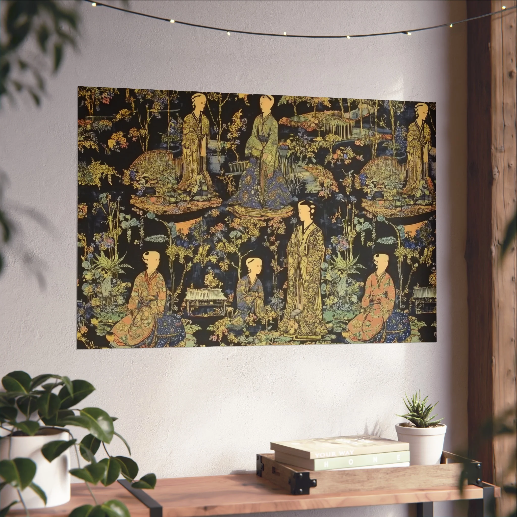 Garden Court Noir Tapestry Fine Art Poster - Image 44