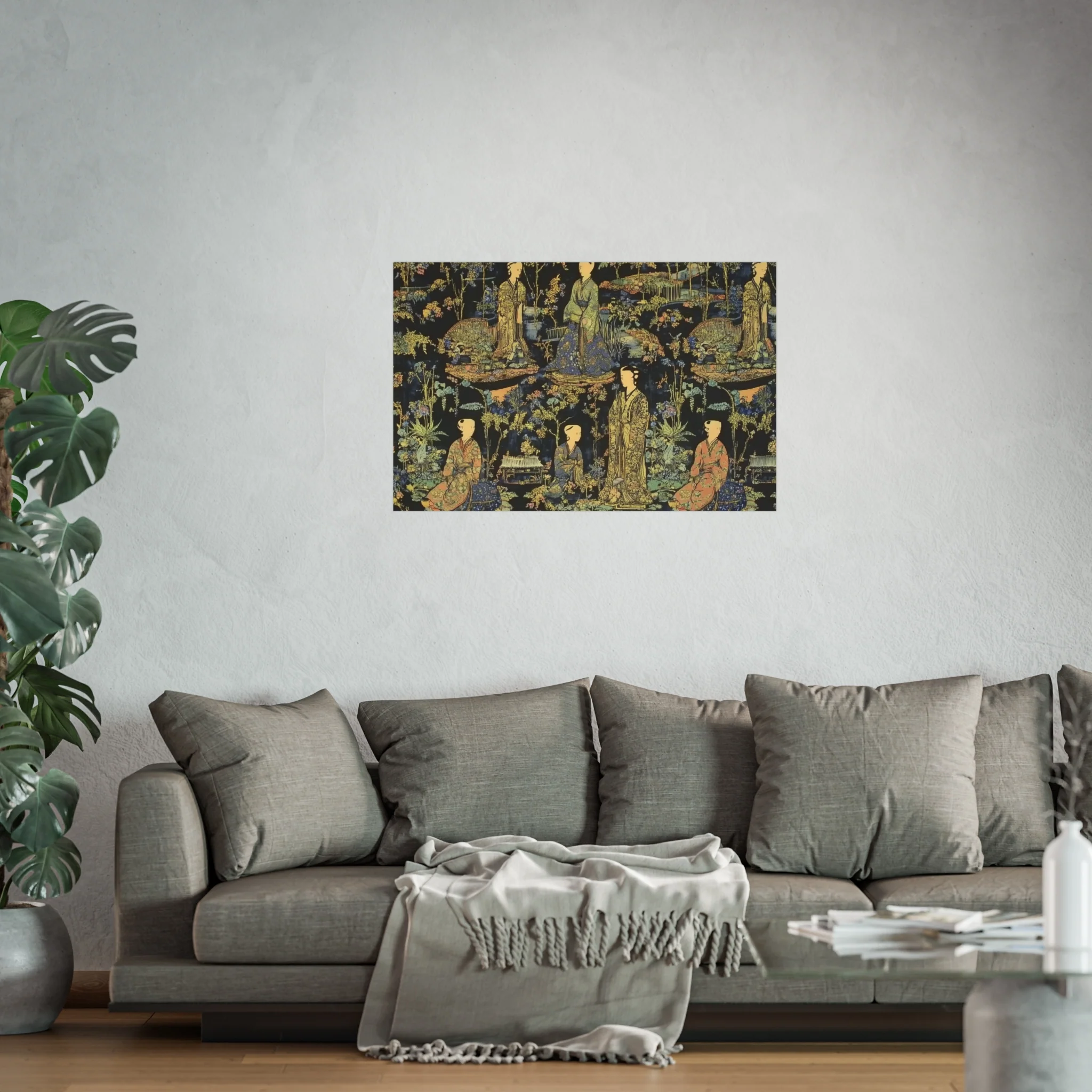 Garden Court Noir Tapestry Fine Art Poster - Image 45