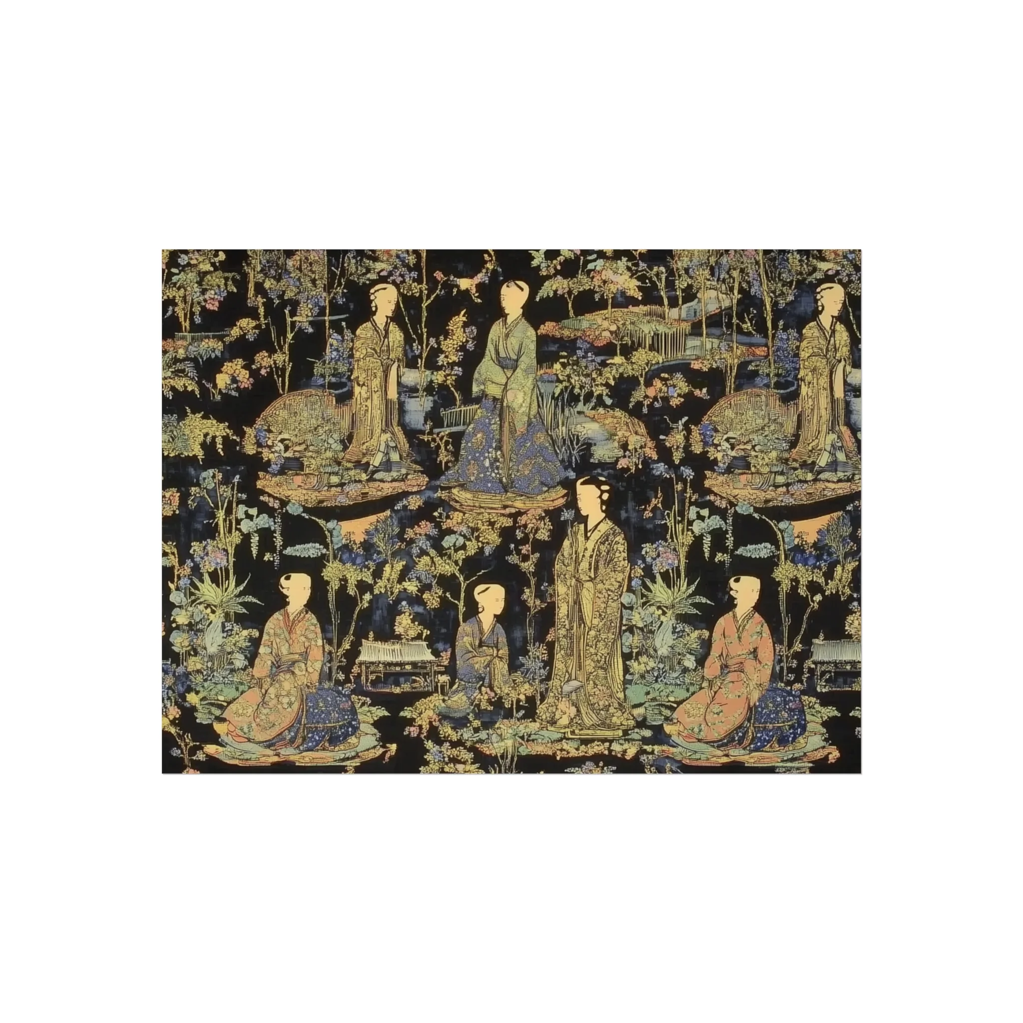Garden Court Noir Tapestry Fine Art Poster - Image 6