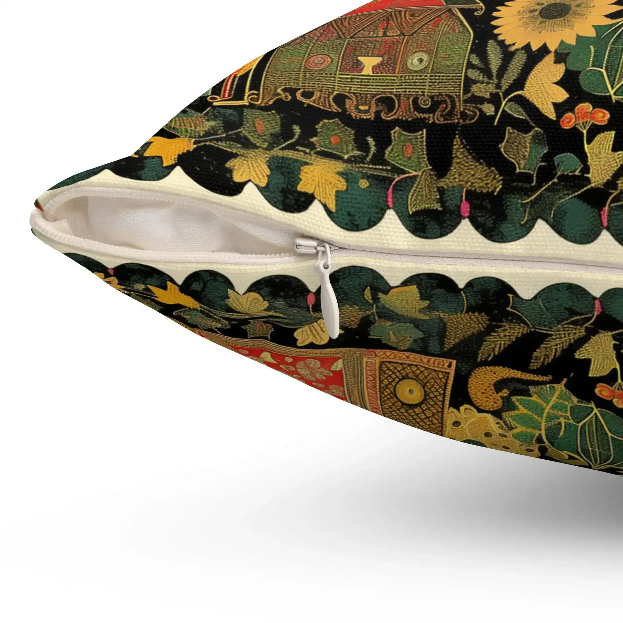 Garden of Whimsy Persian-Inspired Floral Throw Pillow - Image 6