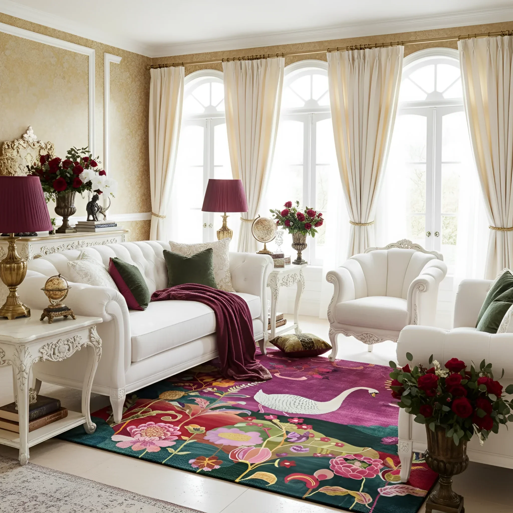 Garden Serenity Wool Hand Knotted Area Rug - Image 4