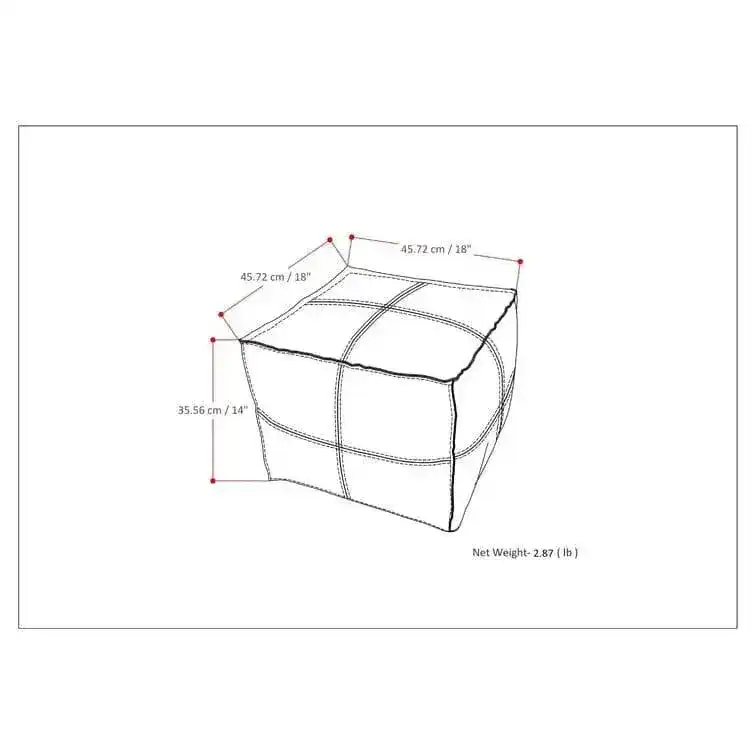 Genuine Leather Square Pouf Ottoman - Image 9