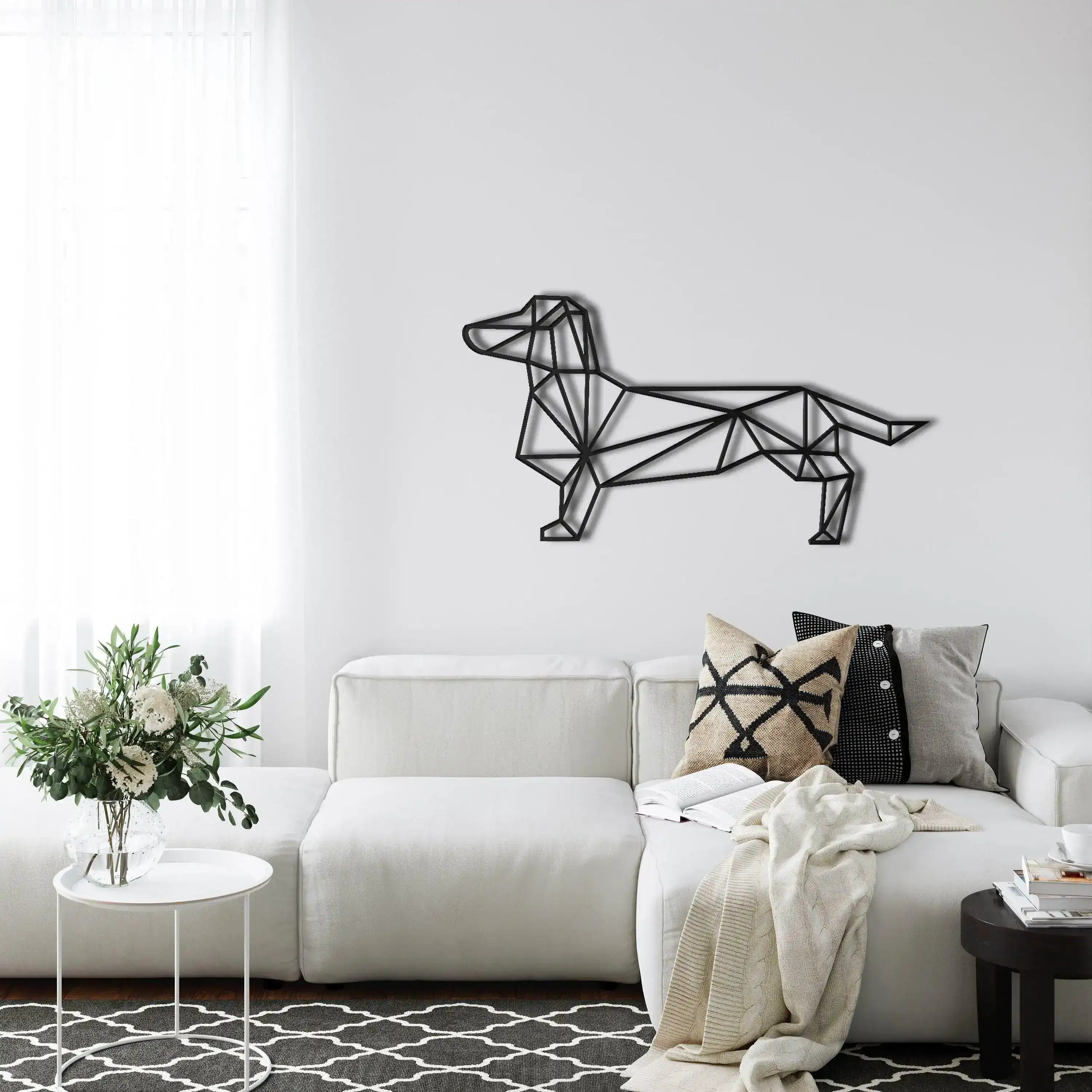 Geometric Dachshund Metal Wall Art - Image 2