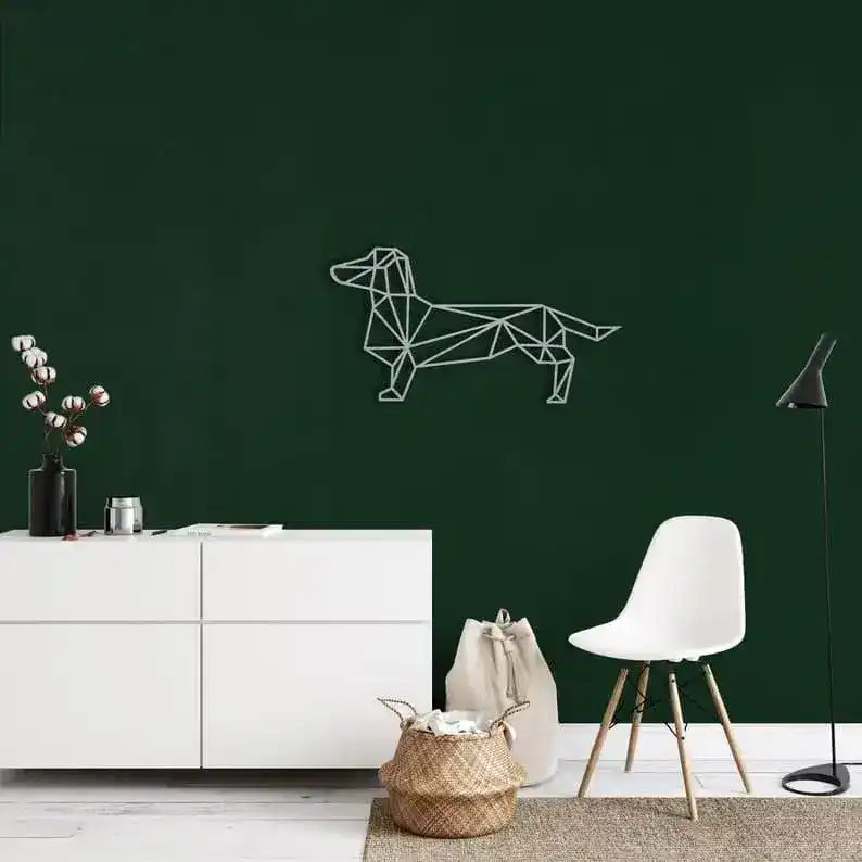 Geometric Dachshund Metal Wall Art - Image 3