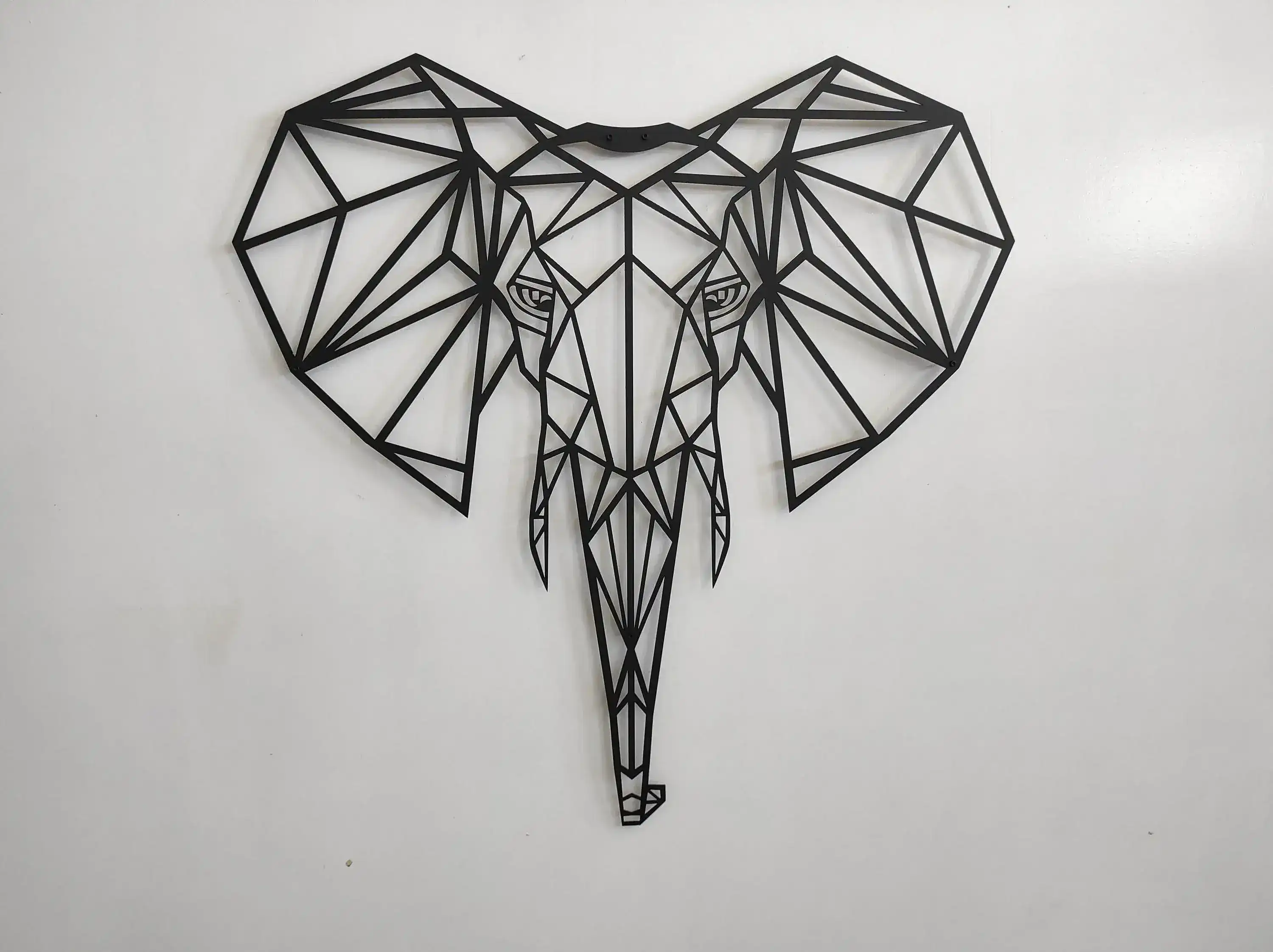 Geometric Elephant Head Metal Wall Art - Image 9