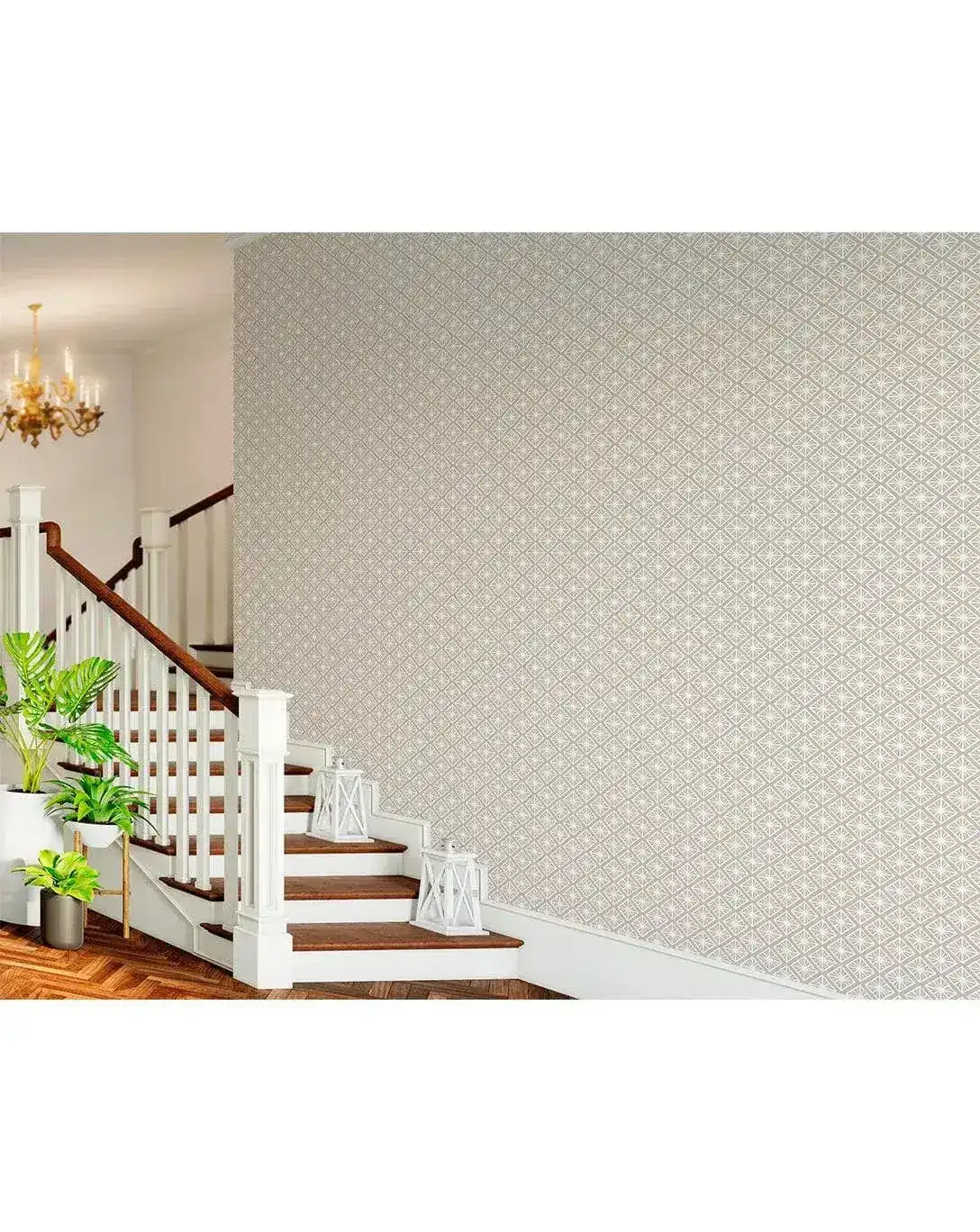 Geometric Floral Art Deco Removable Wallpaper - Image 3